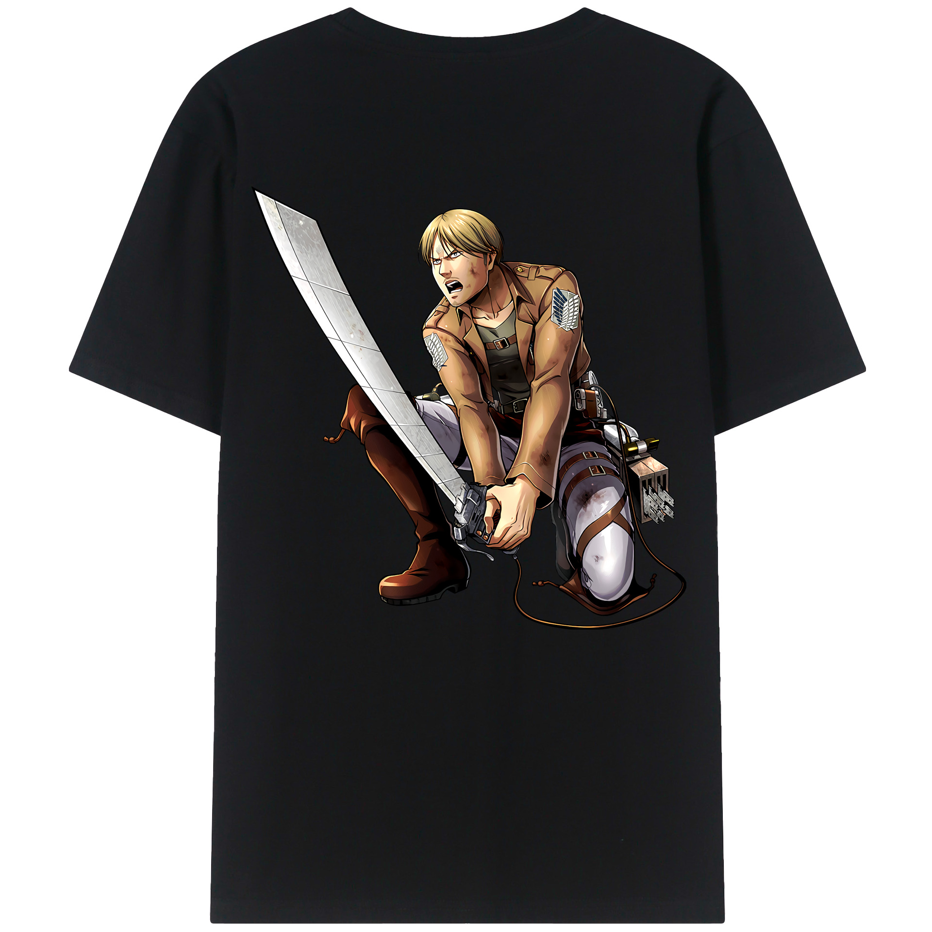 （画像用） 進撃の巨人 ミケ·ザカリアス Attack on Titan Mike Zakarius 綿100％半袖Tシャツ（背面プリント）