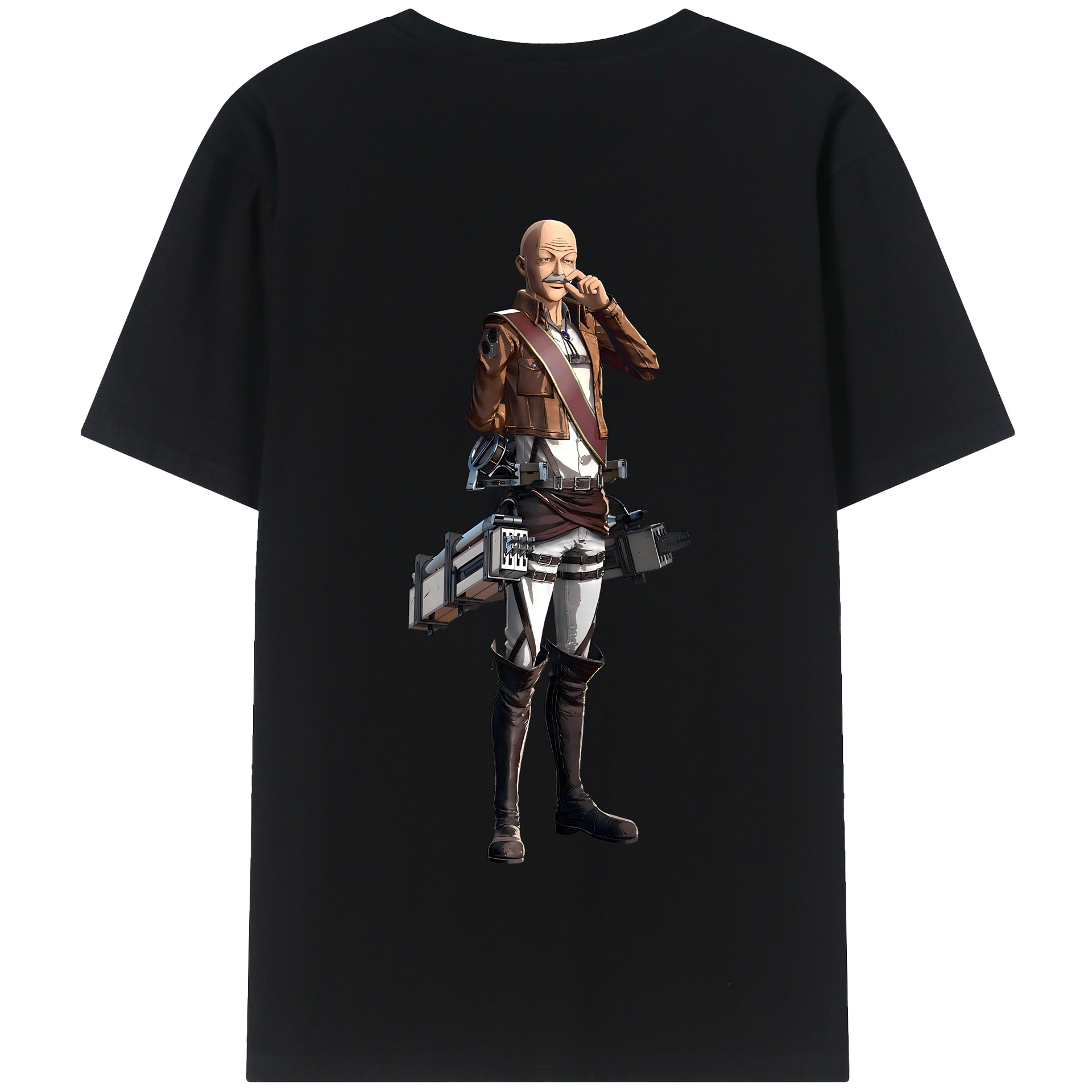 （画像用） 進撃の巨人 ドット·ピクシス Attack on Titan Dot Pixis 綿100％半袖Tシャツ（背面プリント）