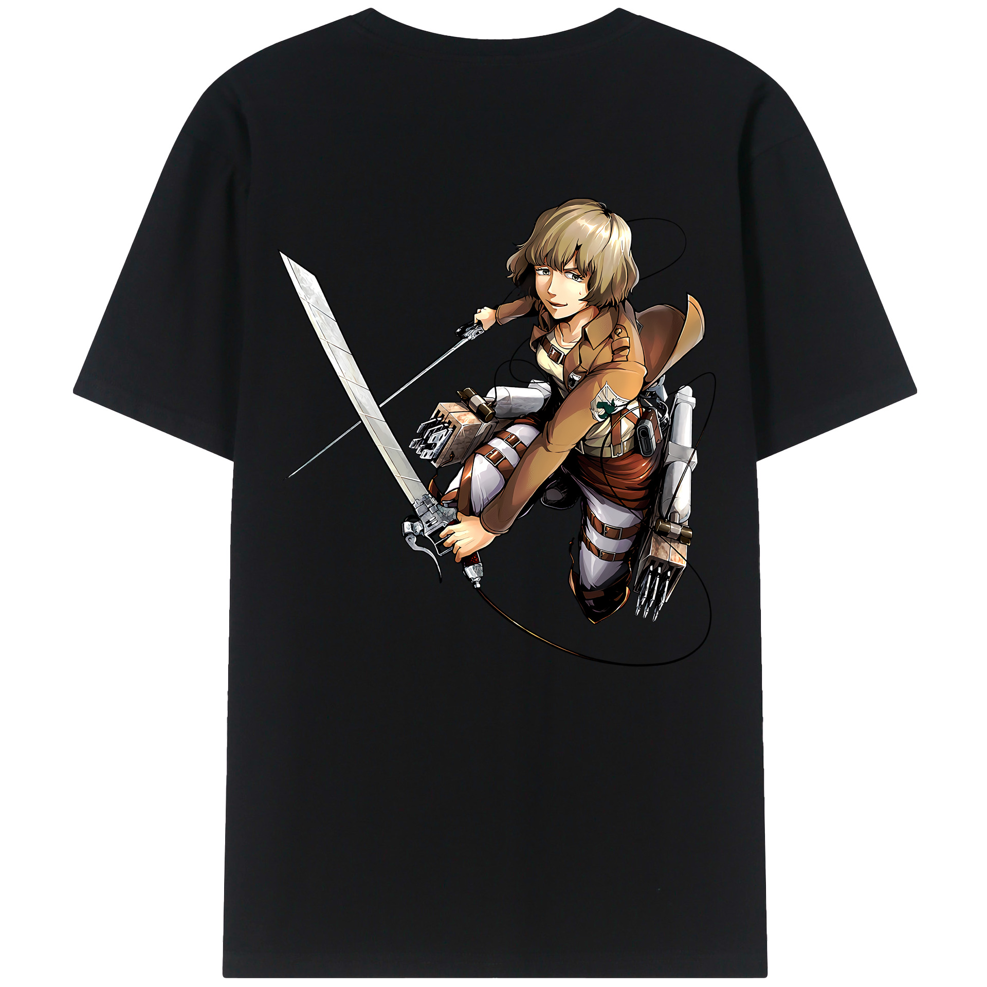 （画像用） 進撃の巨人 ヒツチ Attack on Titan Hitch 綿100％半袖Tシャツ（背面プリント）
