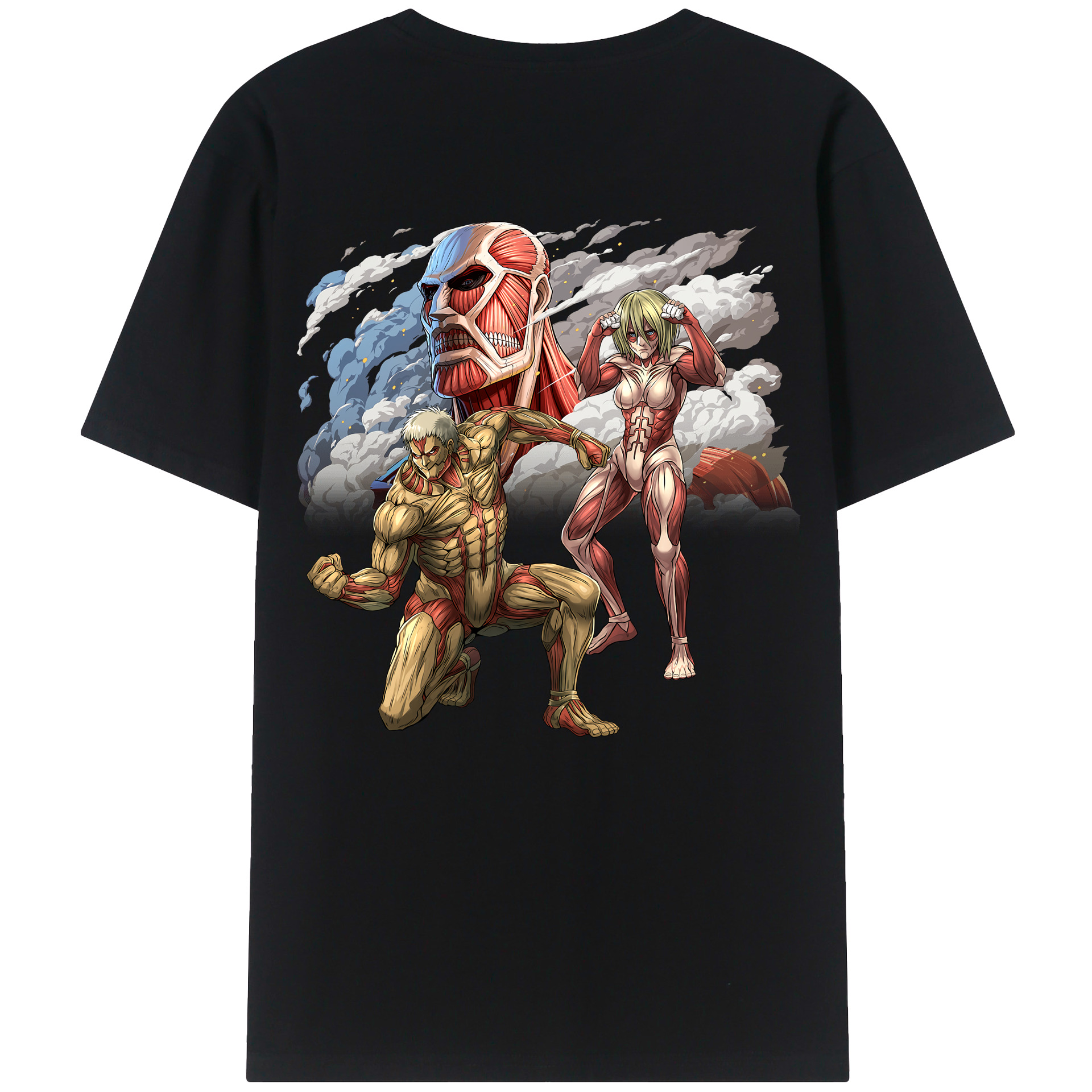 （画像用） 進撃の巨人 Attack on Titan 綿100％半袖Tシャツ（背面プリント）