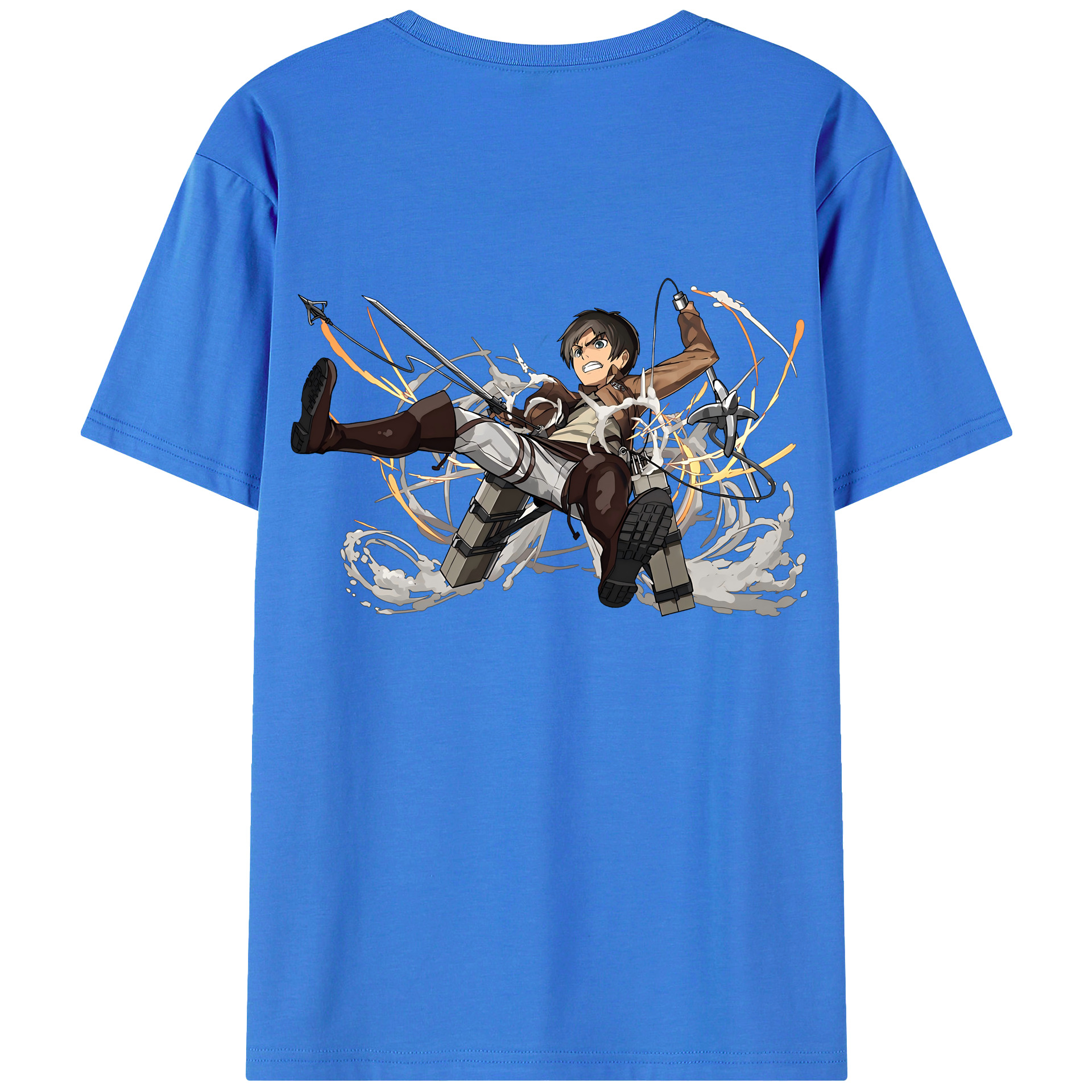 （画像用） 進撃の巨人 エレン･イェーガー Attack on Titan Eren Jäger 綿100％半袖Tシャツ（背面プリント）