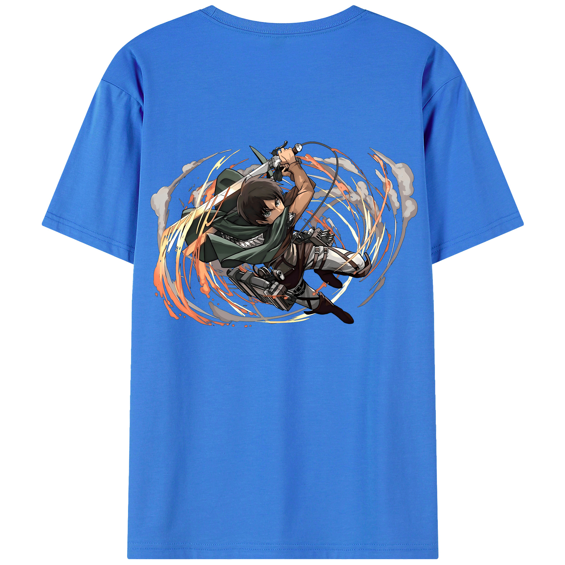 （画像用） 進撃の巨人 エレン･イェーガー Attack on Titan Eren Jäger 綿100％半袖Tシャツ（背面プリント）
