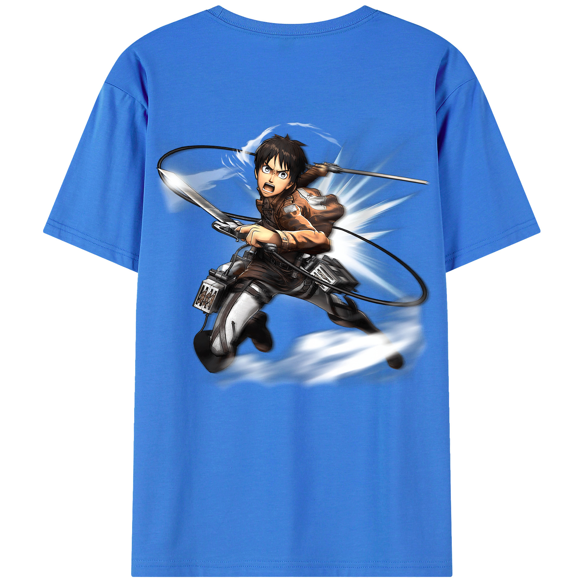 （画像用） 進撃の巨人 エレン･イェーガー Attack on Titan Eren Jäger 綿100％半袖Tシャツ（背面プリント）