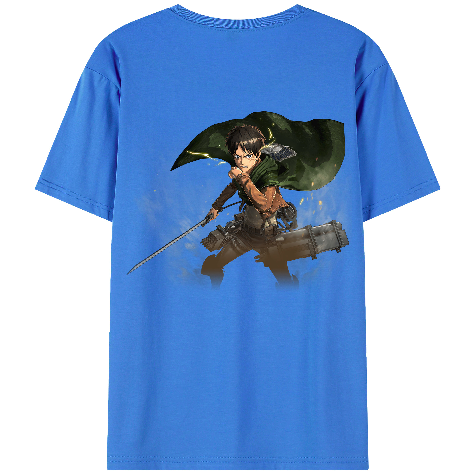 （画像用） 進撃の巨人 エレン･イェーガー Attack on Titan Eren Jäger 綿100％半袖Tシャツ（背面プリント）