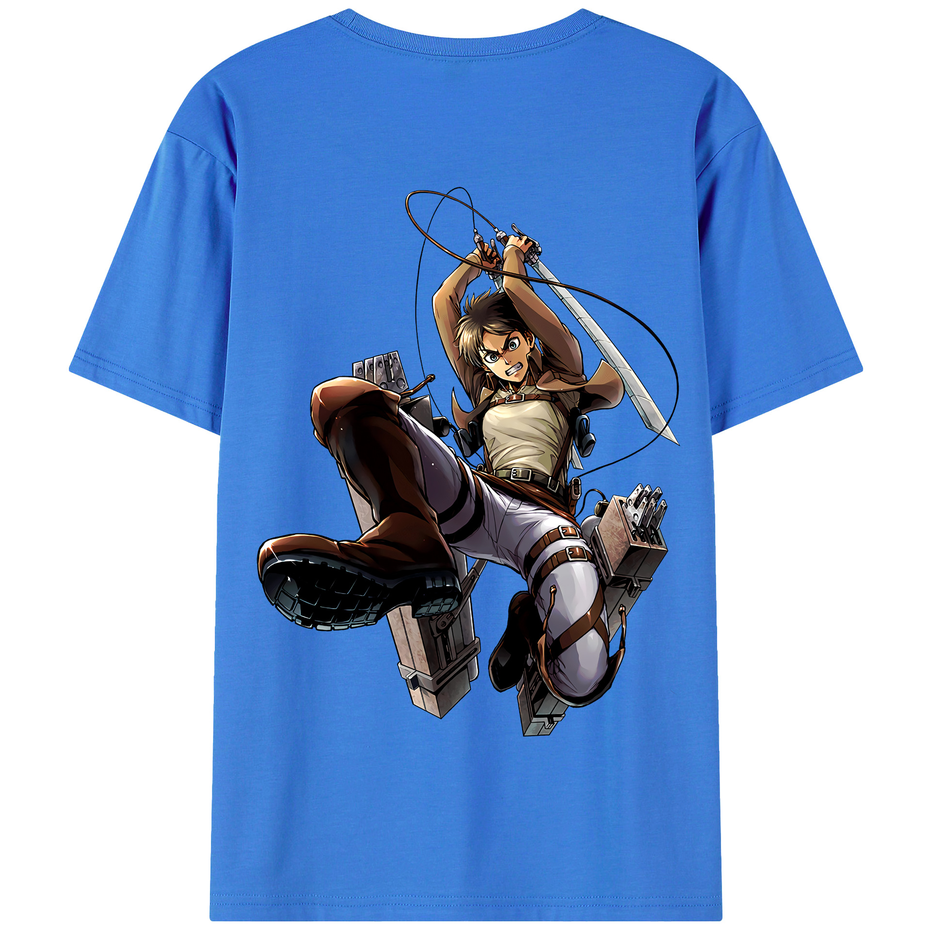 （画像用） 進撃の巨人 エレン･イェーガー Attack on Titan Eren Jäger 綿100％半袖Tシャツ（背面プリント）