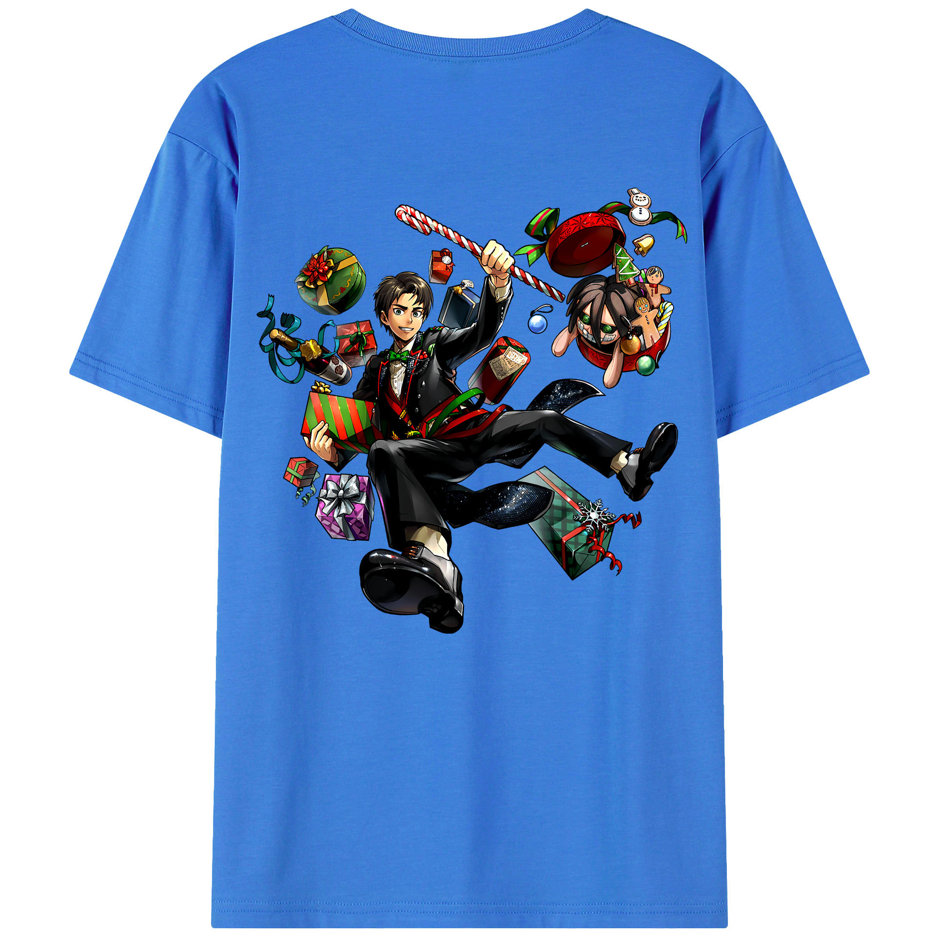 （画像用） 進撃の巨人 エレン･イェーガー Attack on Titan Eren Jäger 綿100％半袖Tシャツ（背面プリント）