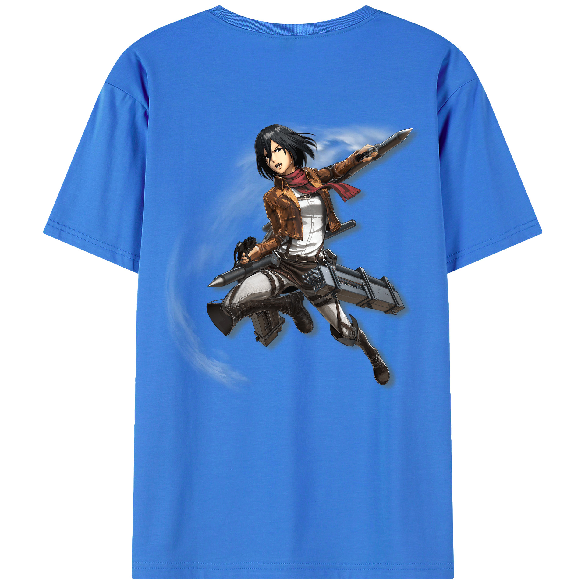 （画像用） 進撃の巨人 ミカサ·アッカーマン Attack on Titan Mikasa Ackerman 綿100％半袖Tシャツ（背面プリント）