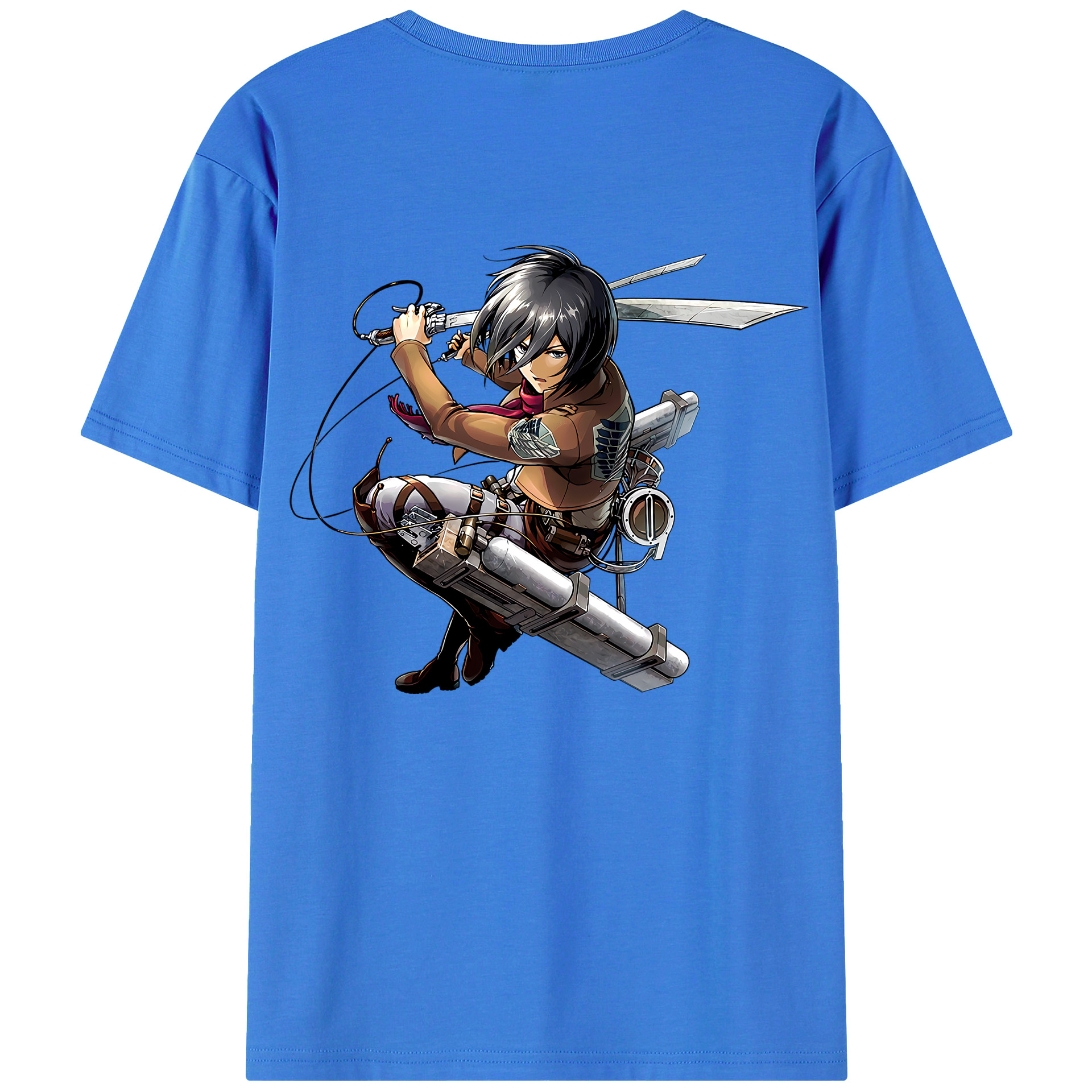 （画像用） 進撃の巨人 ミカサ·アッカーマン Attack on Titan Mikasa Ackerman 綿100％半袖Tシャツ（背面プリント）