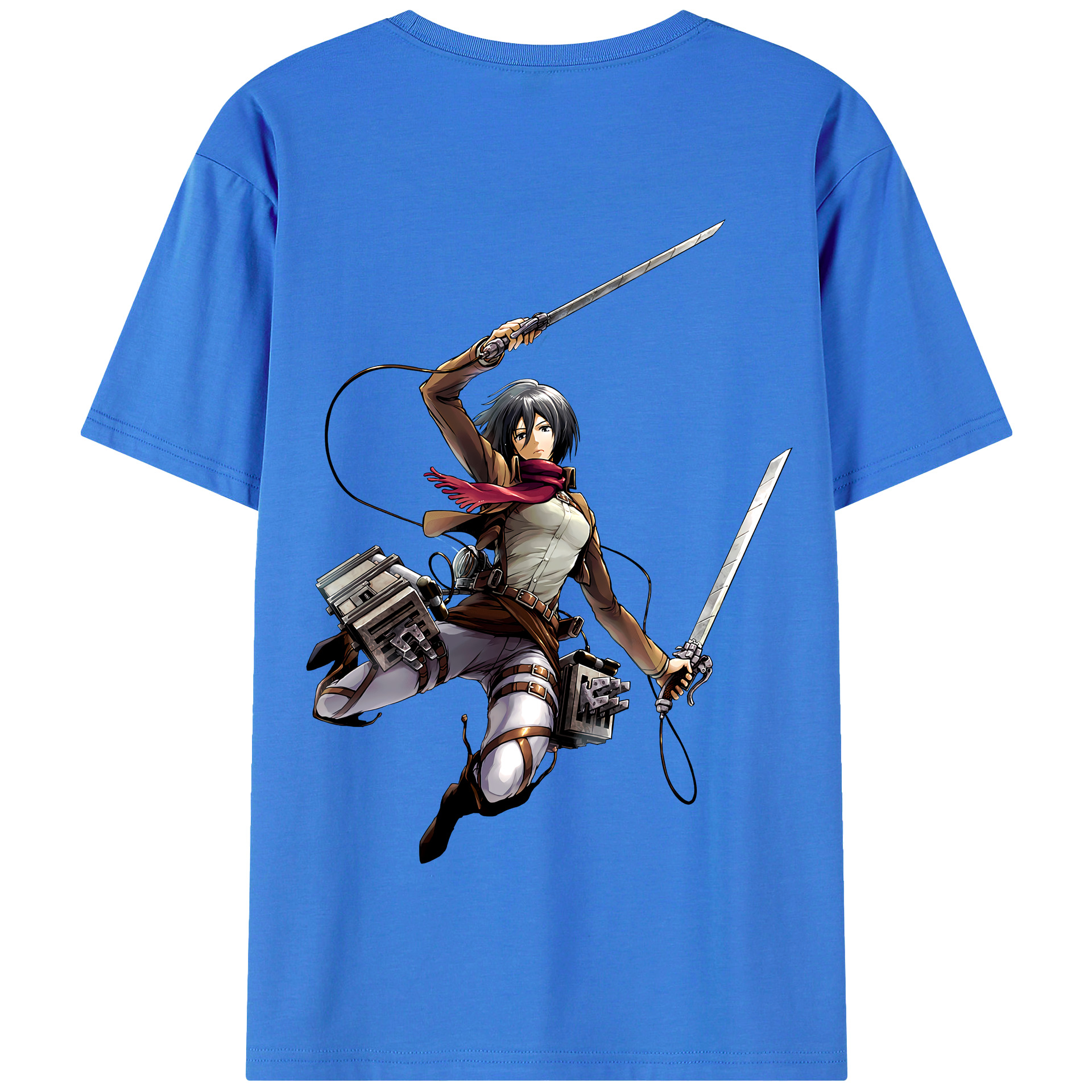 （画像用） 進撃の巨人 ミカサ·アッカーマン Attack on Titan Mikasa Ackerman 綿100％半袖Tシャツ（背面プリント）