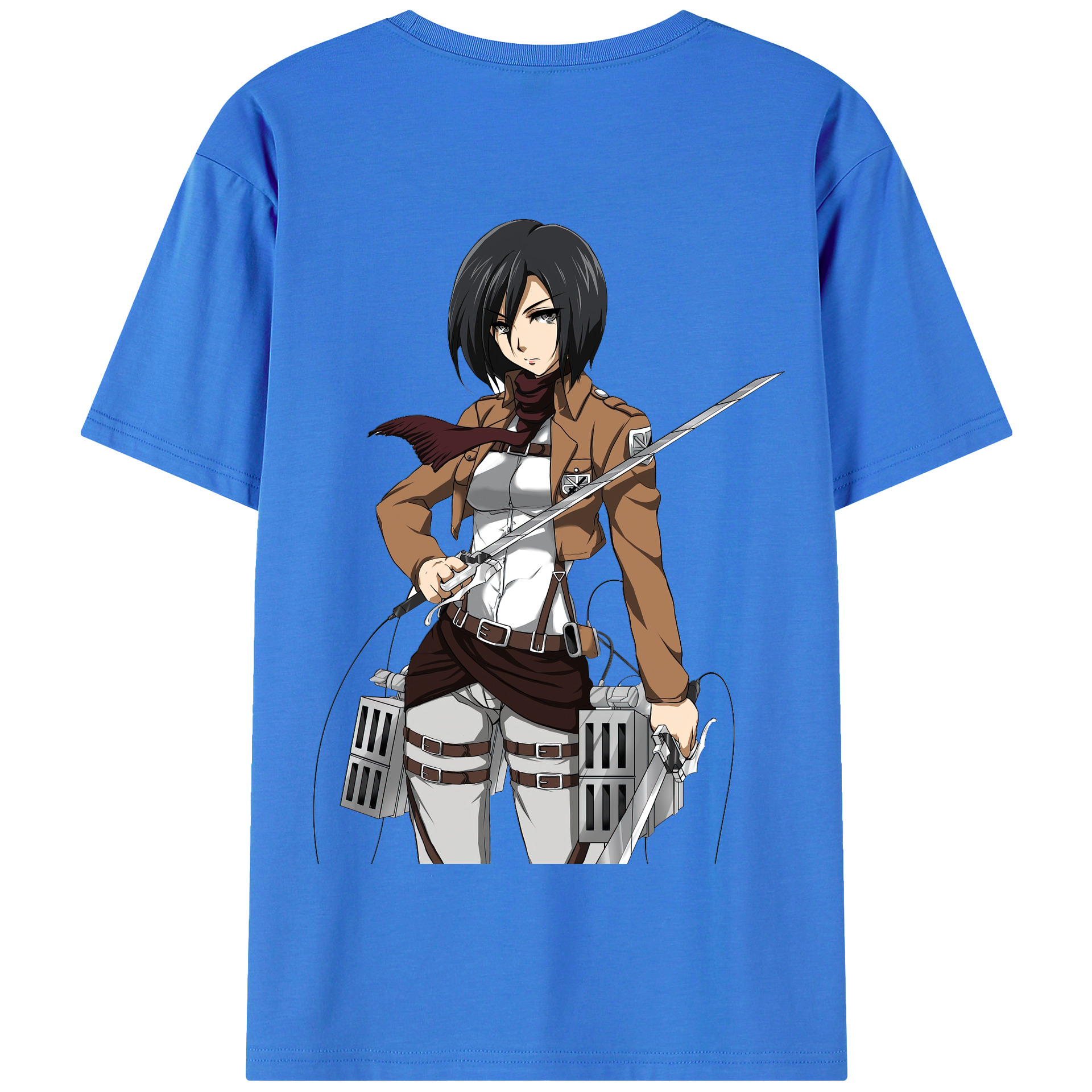 （画像用） 進撃の巨人 ミカサ·アッカーマン Attack on Titan Mikasa Ackerman 綿100％半袖Tシャツ（背面プリント）