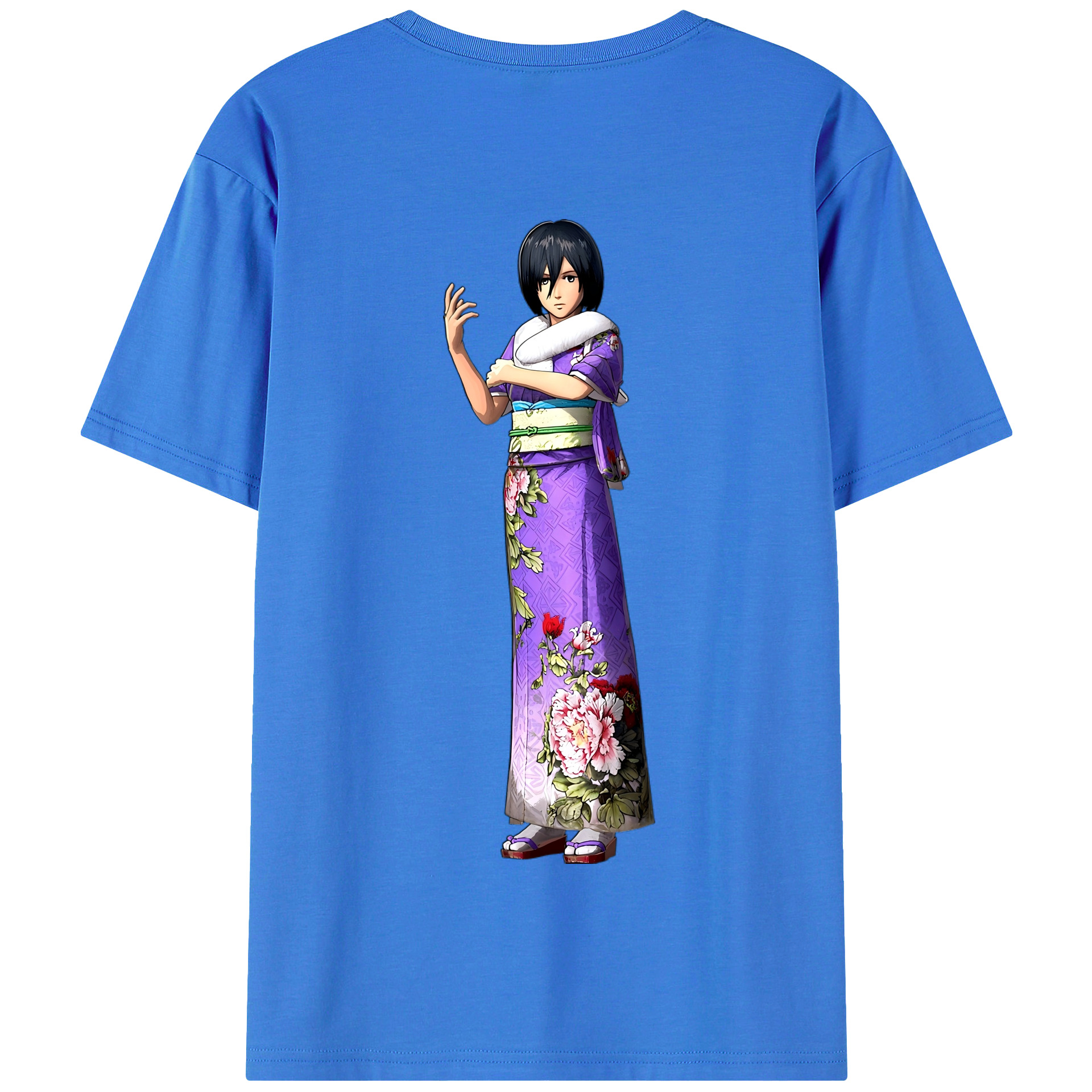 （画像用） 進撃の巨人 ミカサ·アッカーマン Attack on Titan Mikasa Ackerman 綿100％半袖Tシャツ（背面プリント）