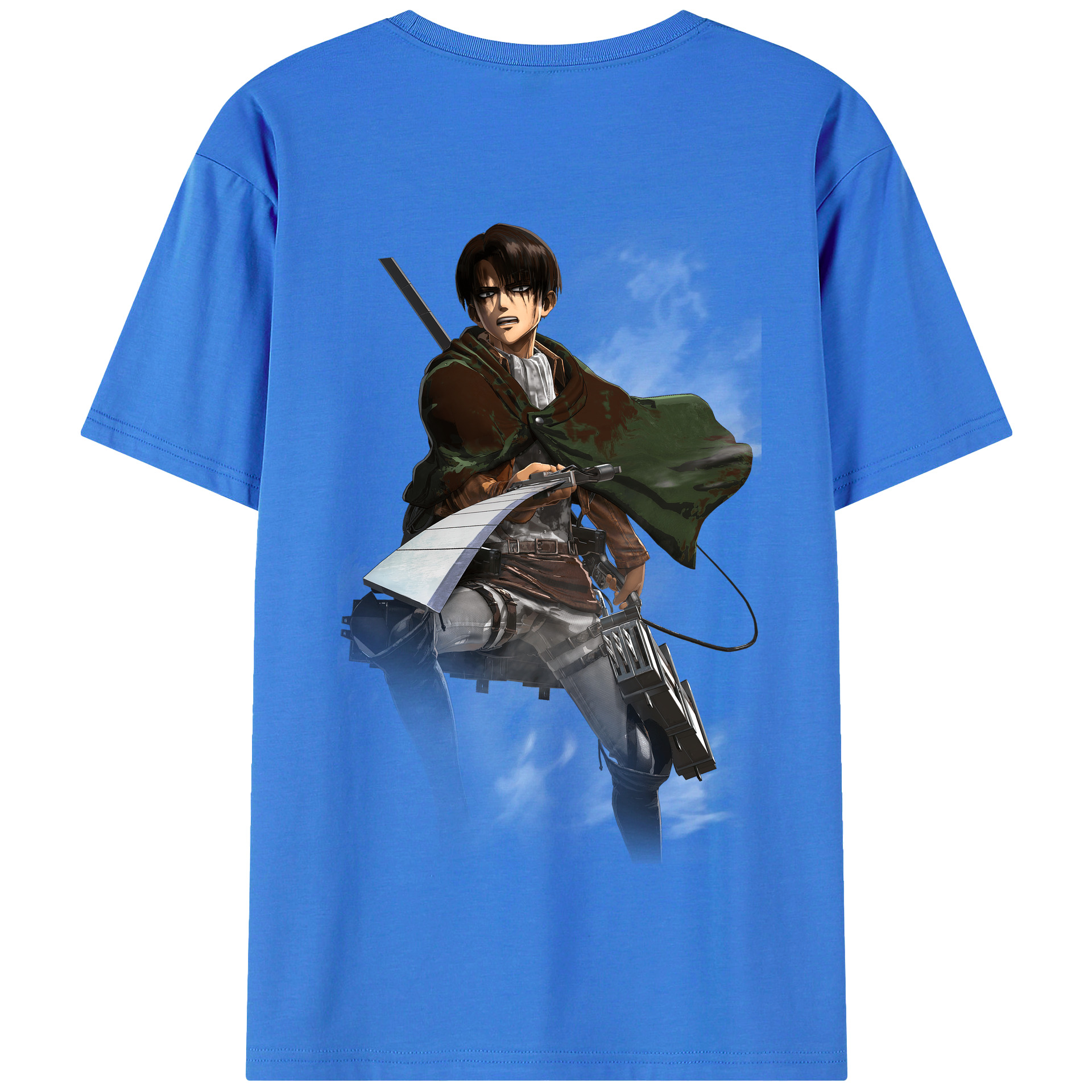 （画像用） 進撃の巨人 リヴァイ·アッカーマン Attack on Titan Levi Ackerman 綿100％半袖Tシャツ（背面プリント）