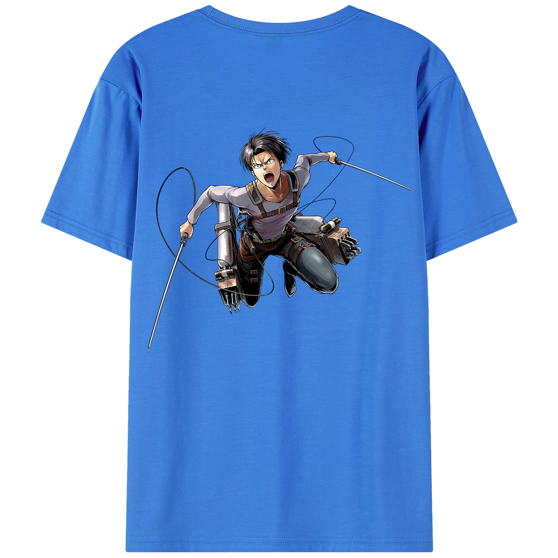 （画像用） 進撃の巨人 リヴァイ·アッカーマン Attack on Titan Levi Ackerman 綿100％半袖Tシャツ（背面プリント）