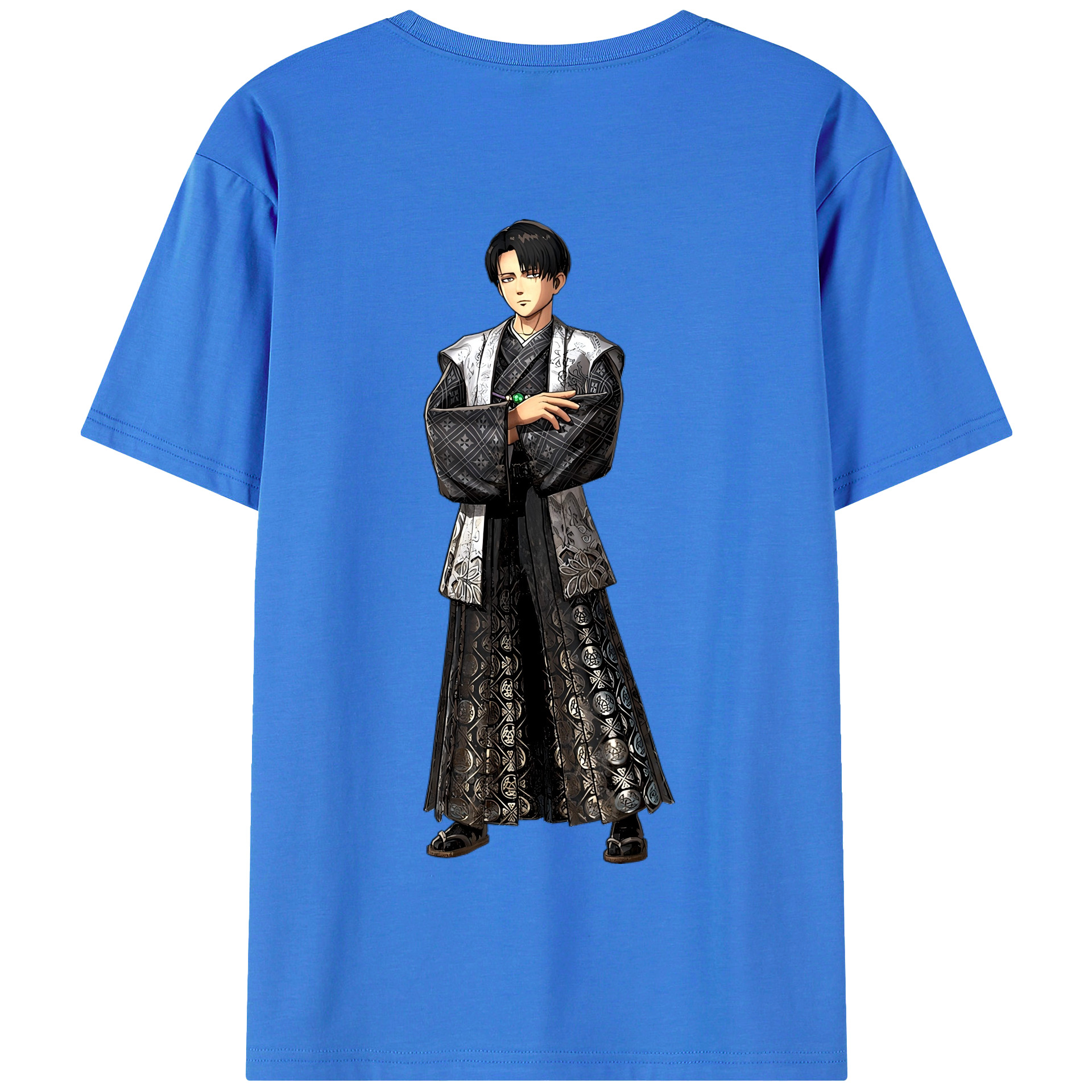 （画像用） 進撃の巨人 リヴァイ·アッカーマン Attack on Titan Levi Ackerman 綿100％半袖Tシャツ（背面プリント）