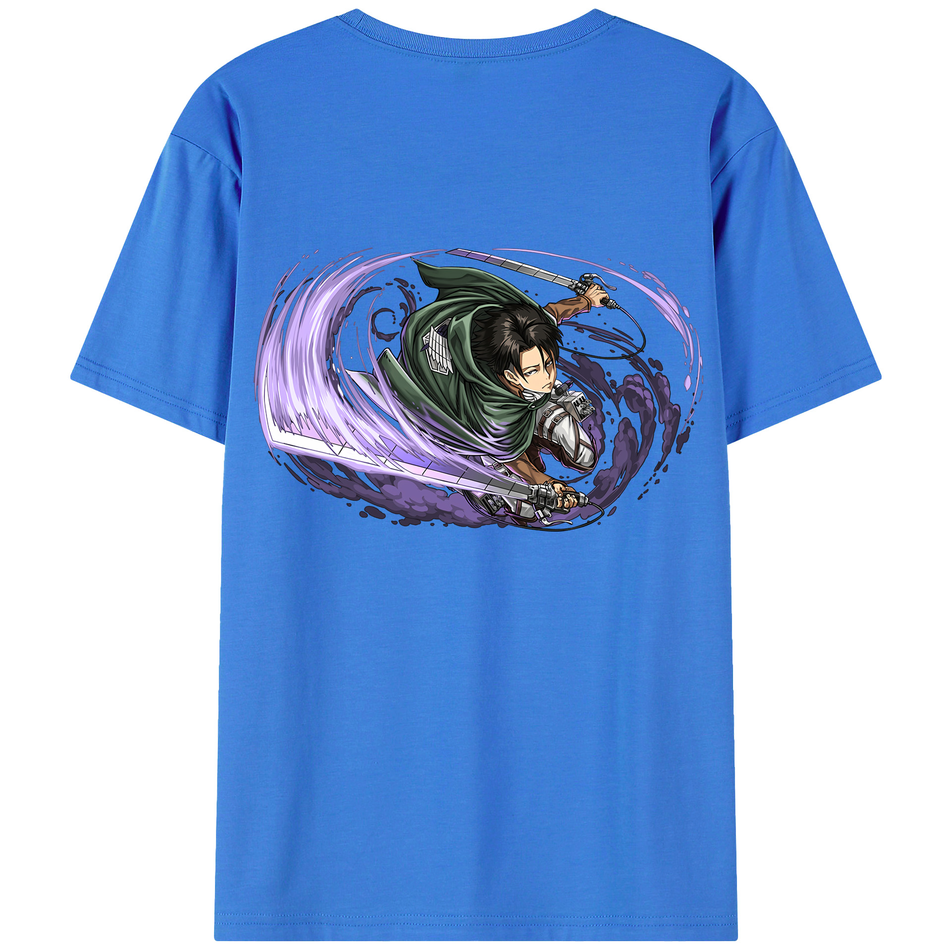 （画像用） 進撃の巨人 リヴァイ·アッカーマン Attack on Titan Levi Ackerman 綿100％半袖Tシャツ（背面プリント）