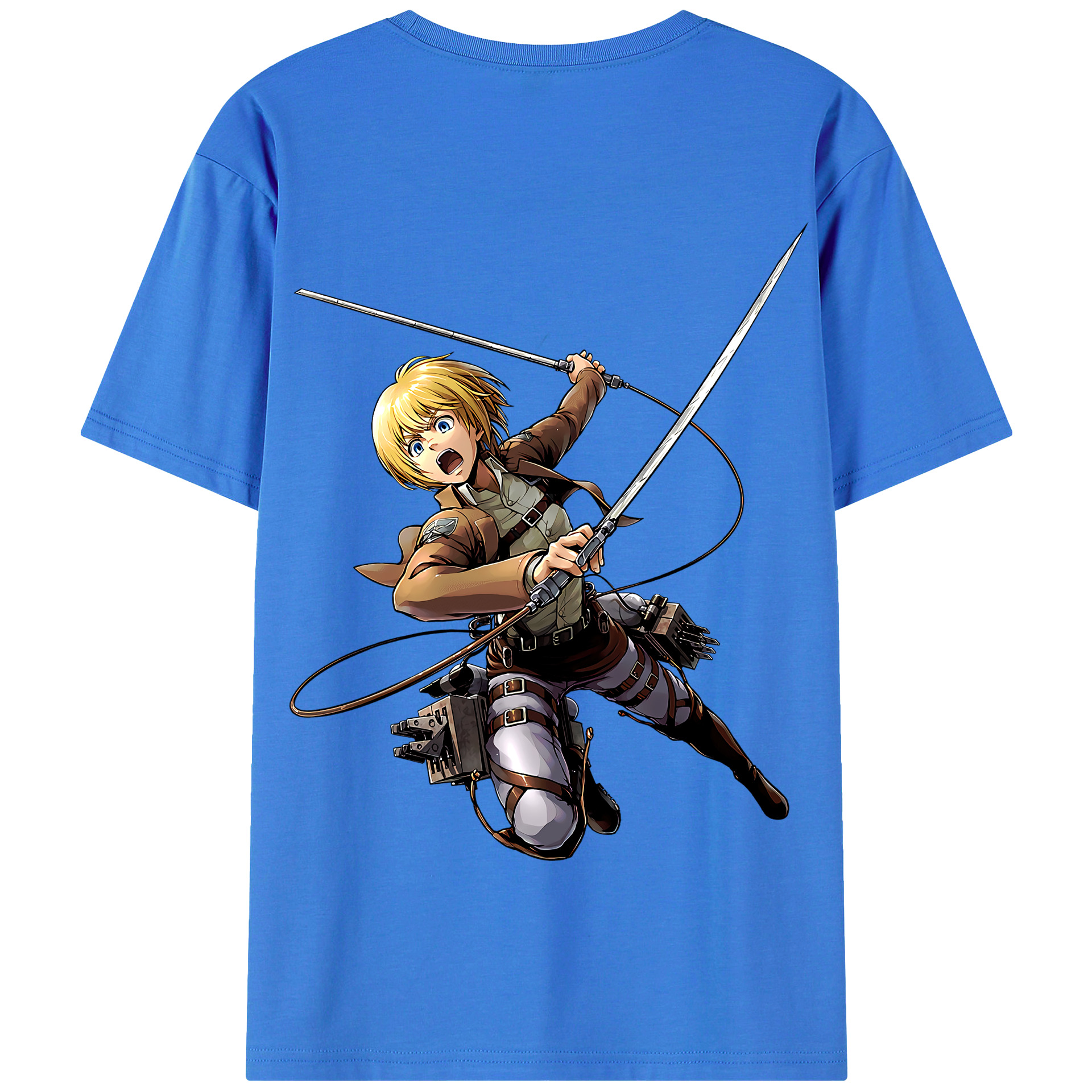 （画像用） 進撃の巨人 アルミン·アルレルト Attack on Titan Armin Arlert 綿100％半袖Tシャツ（背面プリント）