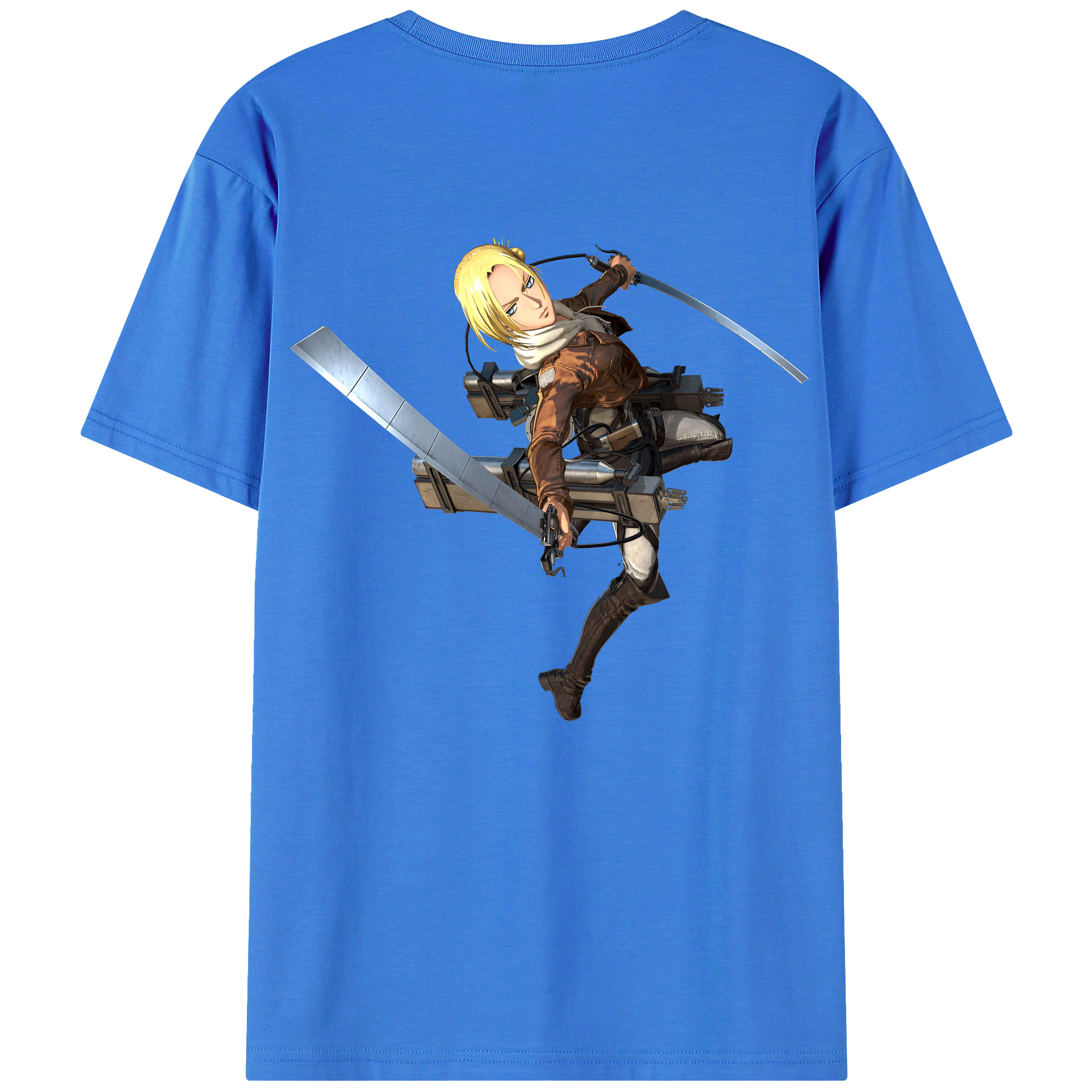 （画像用） 進撃の巨人 アニ・レオンハート Attack on Titan Annie Leonhart 綿100％半袖Tシャツ（背面プリント）