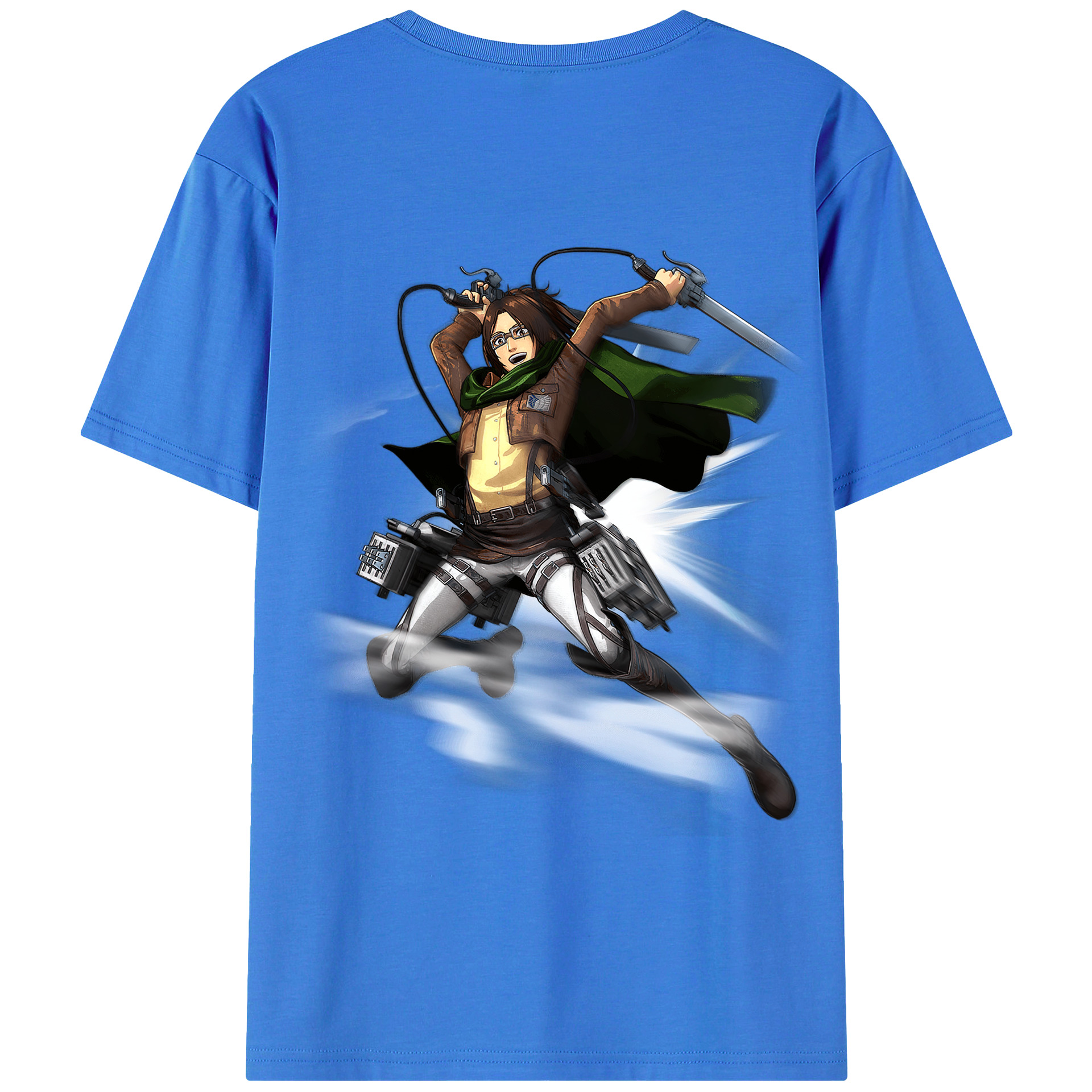 （画像用） 進撃の巨人 ハンジ·ゾエ Attack on Titan Hanji Zoe 綿100％半袖Tシャツ（背面プリント）