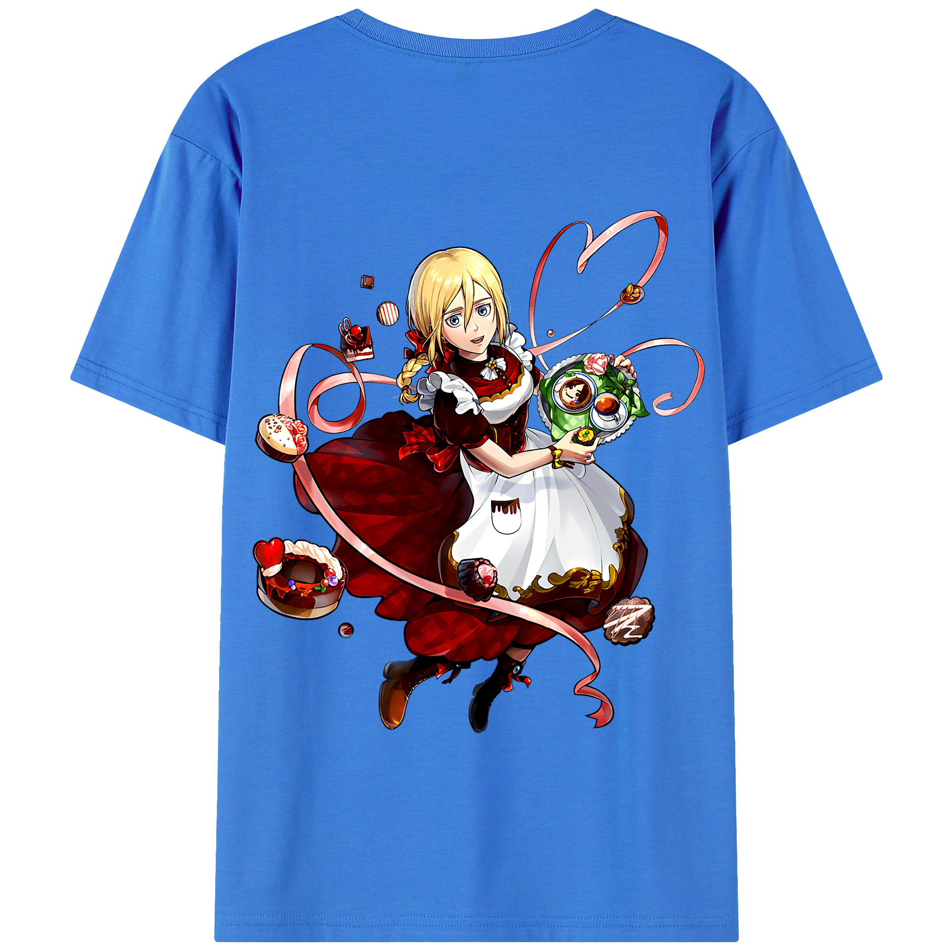 （画像用） 進撃の巨人 クリスタ·レンズ Attack on Titan Christa Lenz 綿100％半袖Tシャツ（背面プリント）