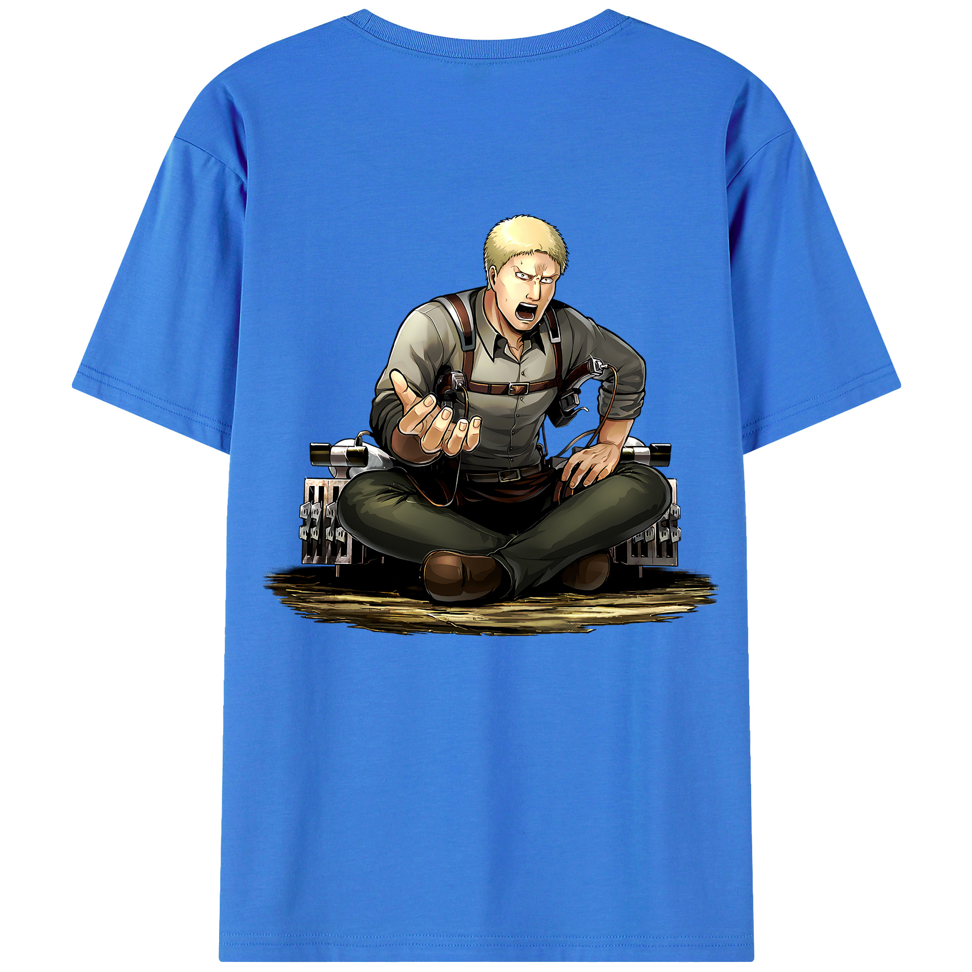 （画像用） 進撃の巨人 ライナー・ブラウン Attack on Titan Reiner Braun 綿100％半袖Tシャツ（背面プリント）