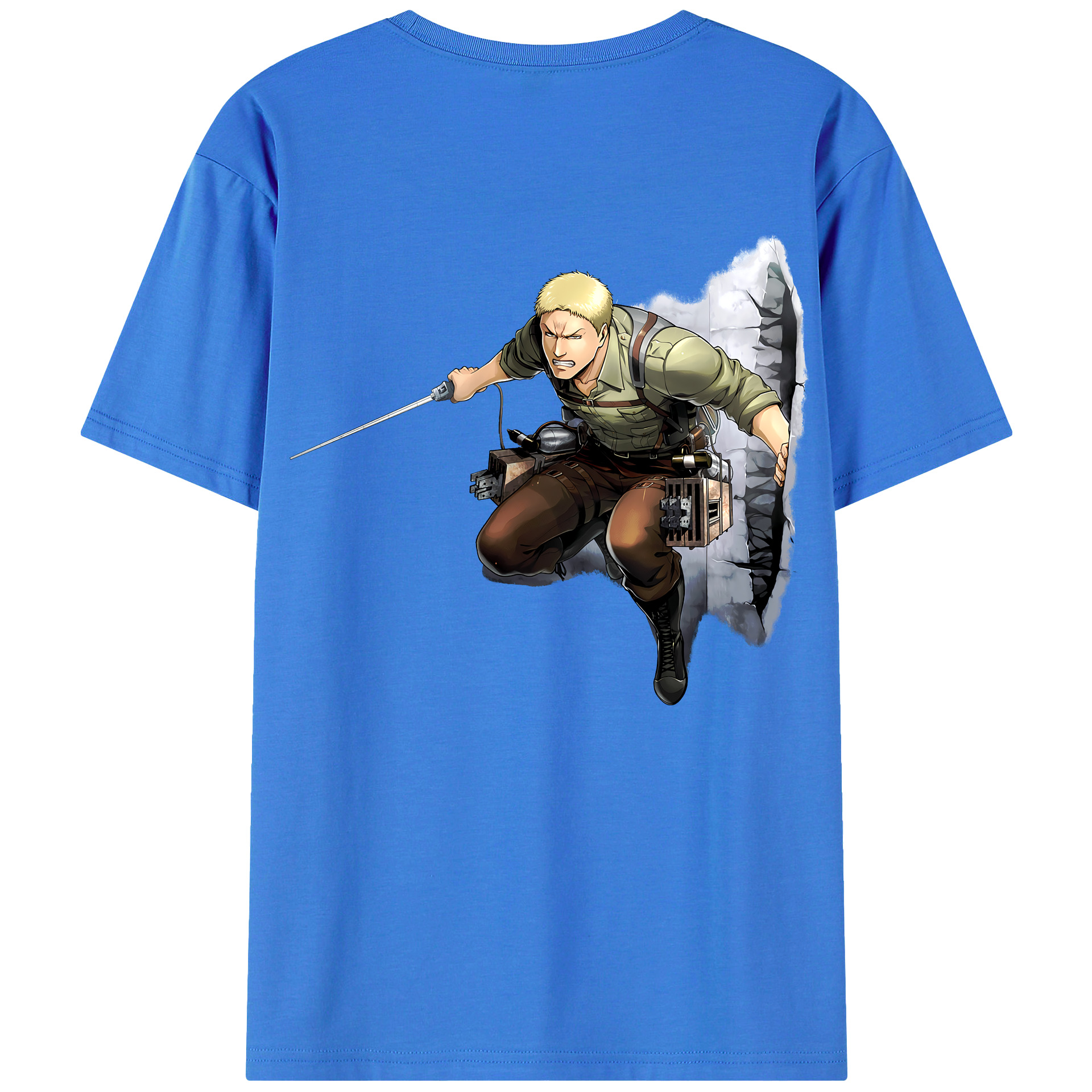 （画像用） 進撃の巨人 ライナー・ブラウン Attack on Titan Reiner Braun 綿100％半袖Tシャツ（背面プリント）