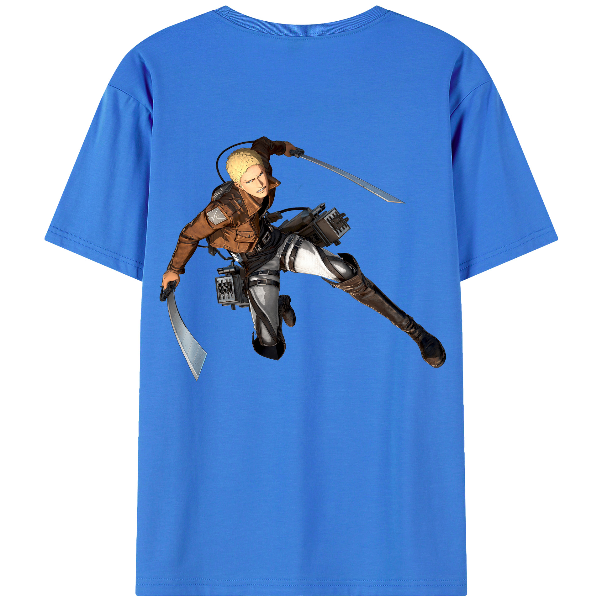 （画像用） 進撃の巨人 ライナー・ブラウン Attack on Titan Reiner Braun 綿100％半袖Tシャツ（背面プリント）