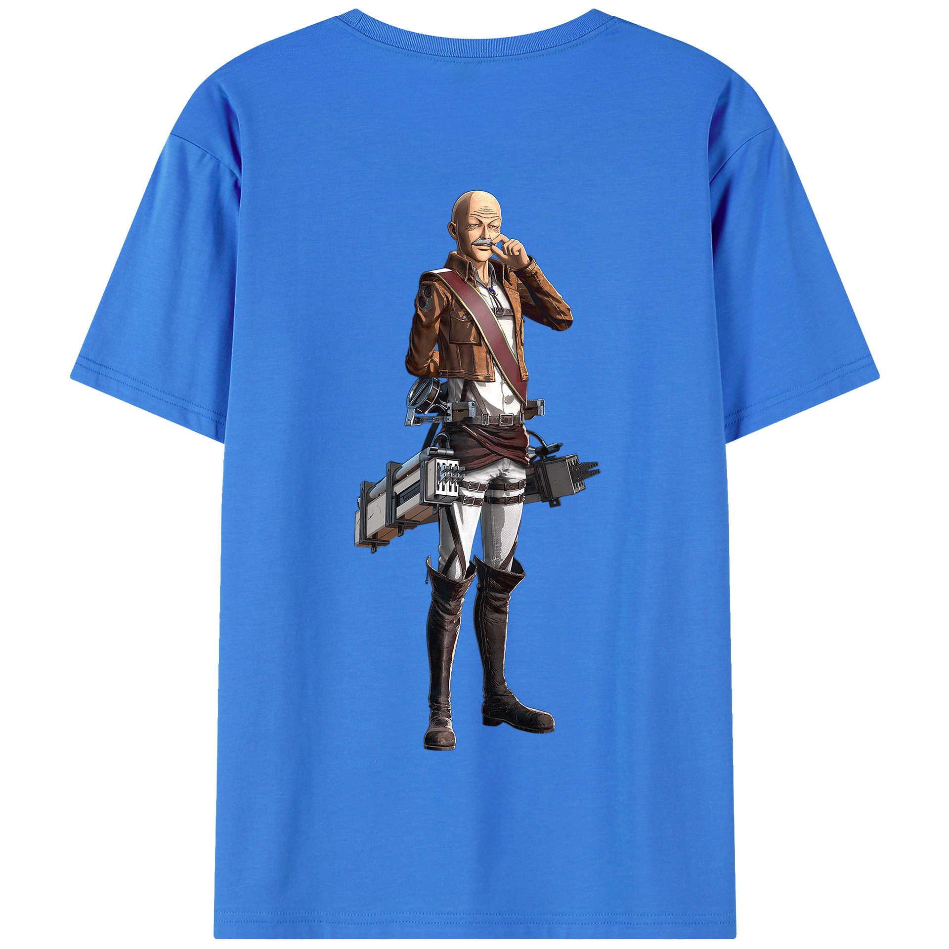 （画像用） 進撃の巨人 ドット·ピクシス Attack on Titan Dot Pixis 綿100％半袖Tシャツ（背面プリント）