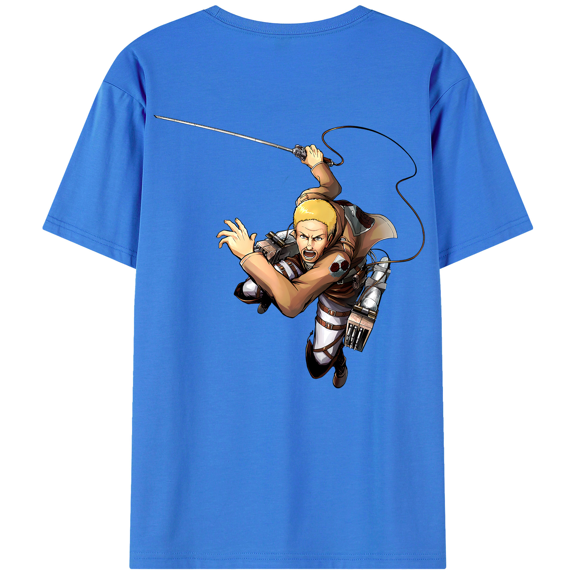 （画像用） 進撃の巨人 ハンネス Attack on Titan Hannes 綿100％半袖Tシャツ（背面プリント）