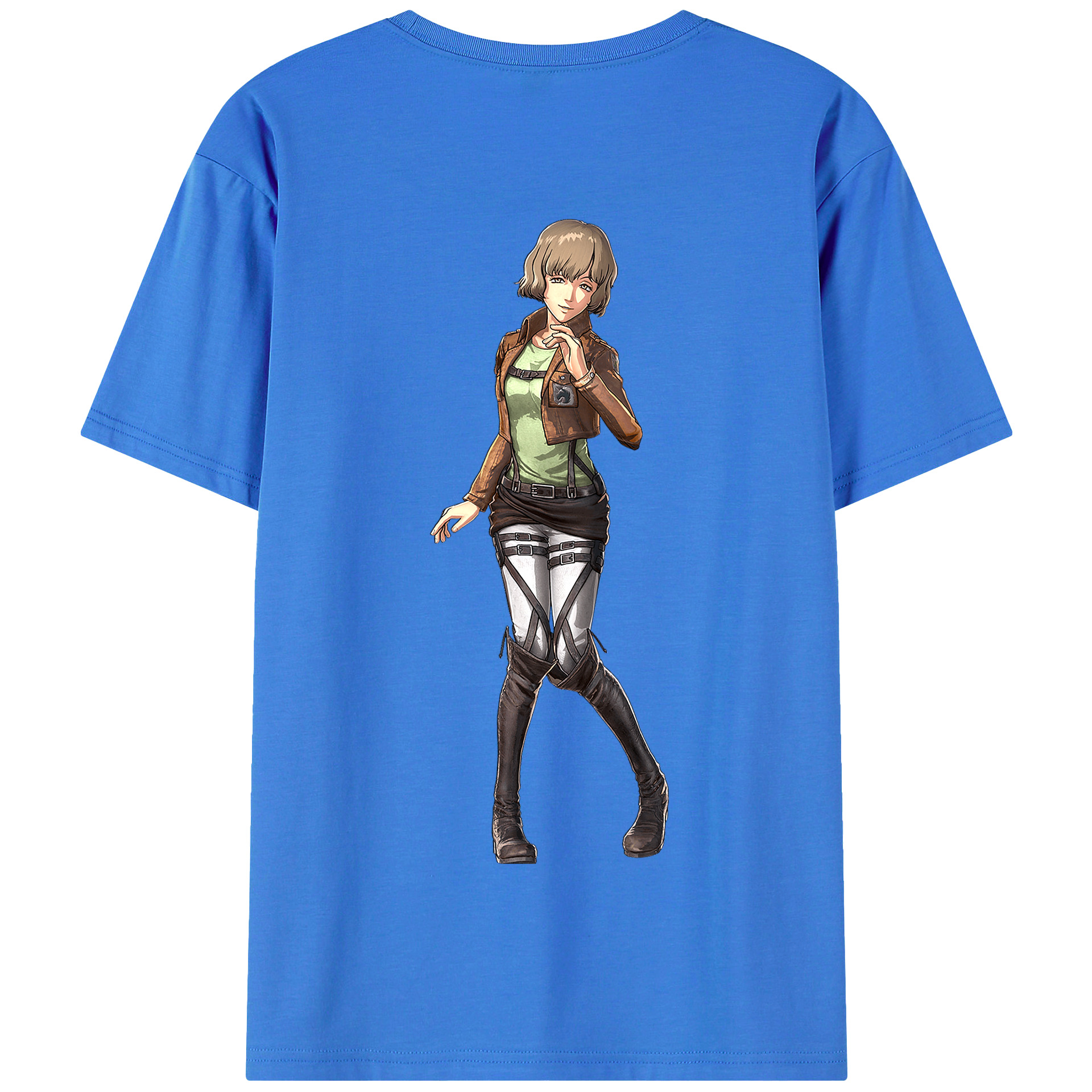 （画像用） 進撃の巨人 ヒツチ Attack on Titan Hitch 綿100％半袖Tシャツ（背面プリント）