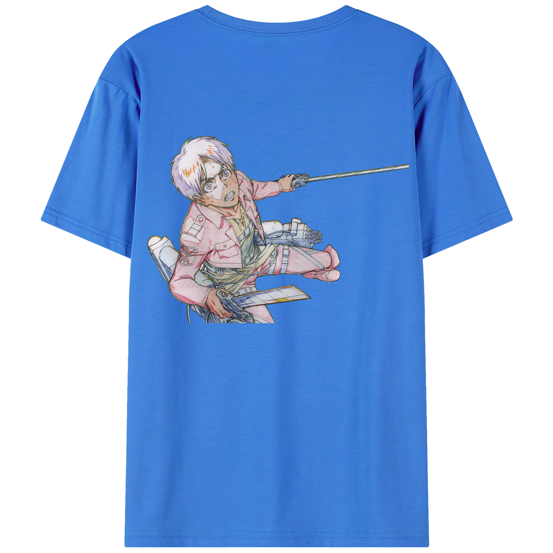 （画像用） 進撃の巨人 エレン･イェーガー Attack on Titan Eren Jäger 綿100％半袖Tシャツ（背面プリント）