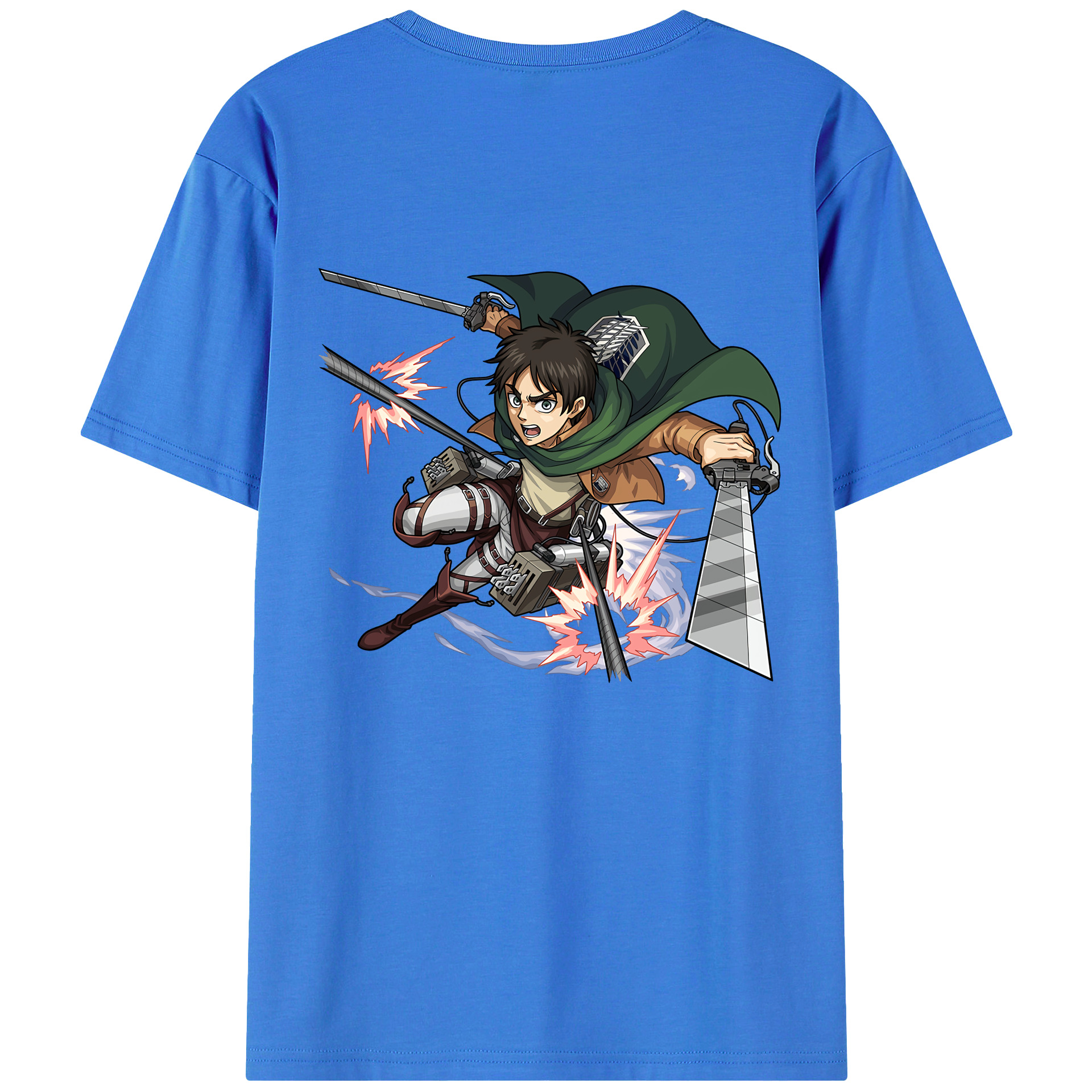 （画像用） 進撃の巨人 エレン･イェーガー Attack on Titan Eren Jäger 綿100％半袖Tシャツ（背面プリント）