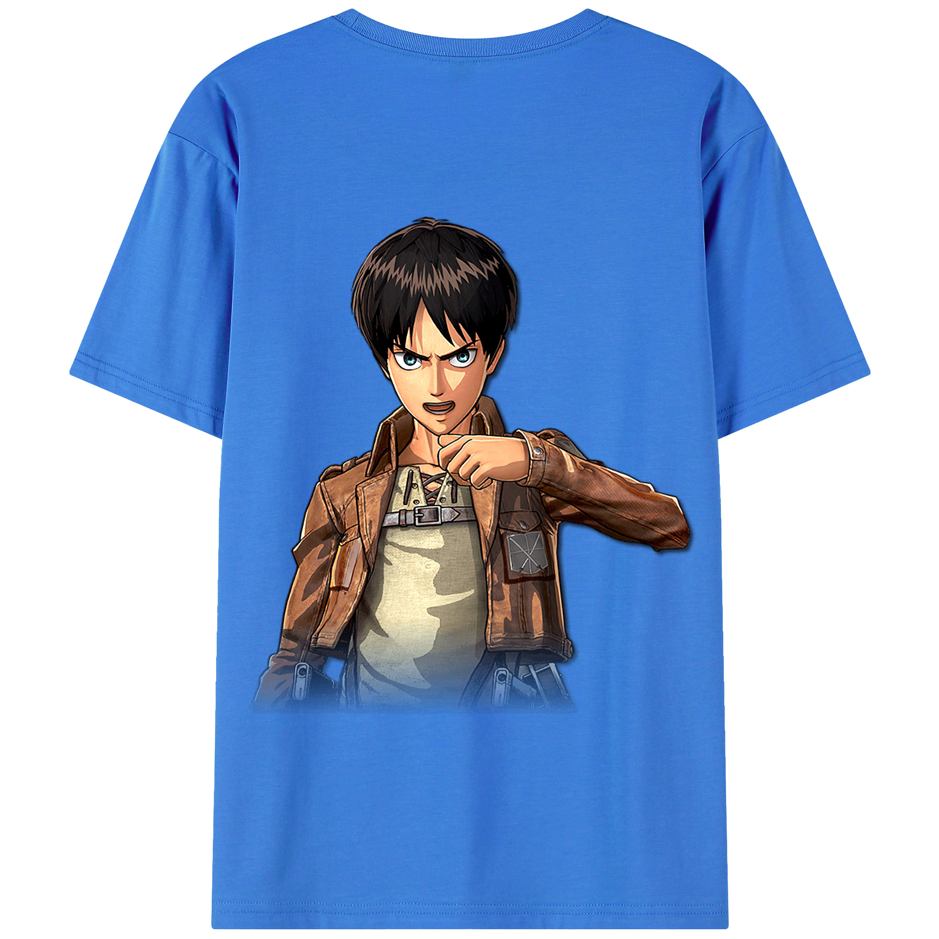 （画像用） 進撃の巨人 エレン･イェーガー Attack on Titan Eren Jäger 綿100％半袖Tシャツ（背面プリント）