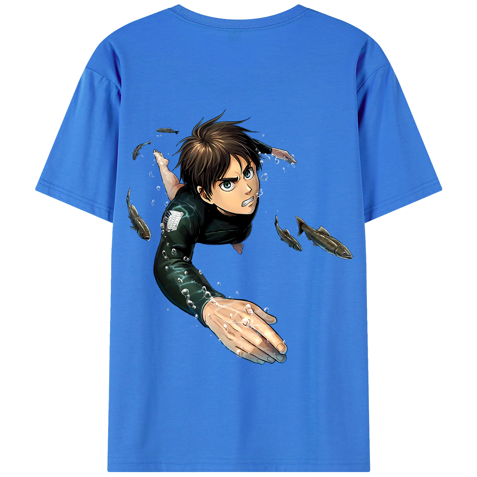 （画像用） 進撃の巨人 エレン･イェーガー Attack on Titan Eren Jäger 綿100％半袖Tシャツ（背面プリント）