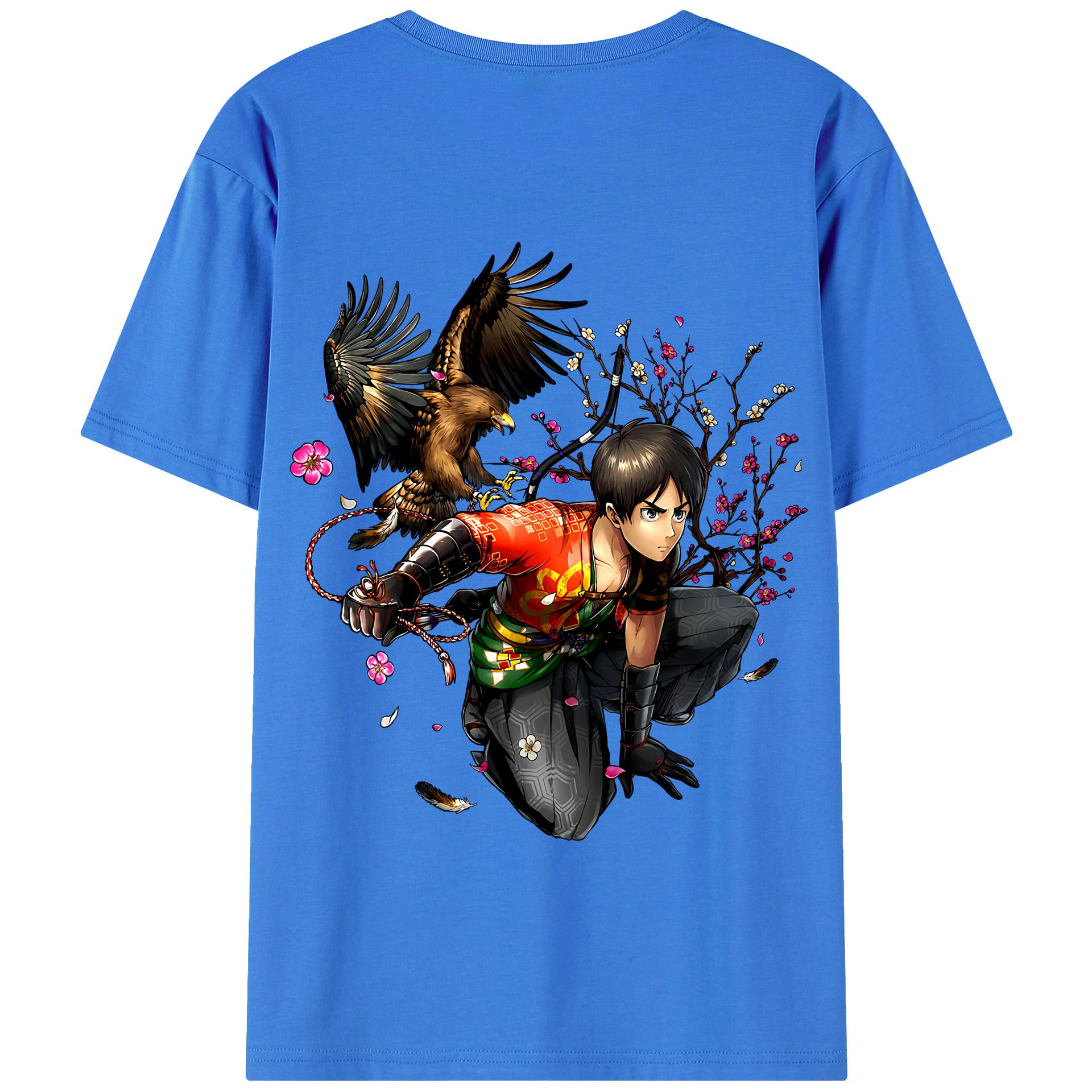 （画像用） 進撃の巨人 エレン･イェーガー Attack on Titan Eren Jäger 綿100％半袖Tシャツ（背面プリント）