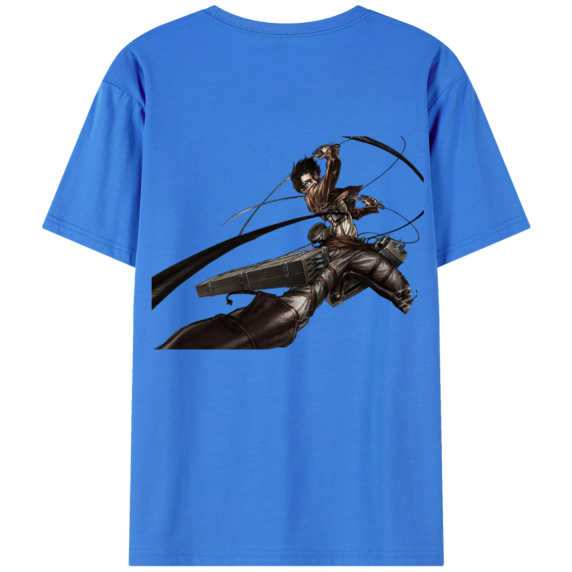 （画像用） 進撃の巨人 エレン･イェーガー Attack on Titan Eren Jäger 綿100％半袖Tシャツ（背面プリント）