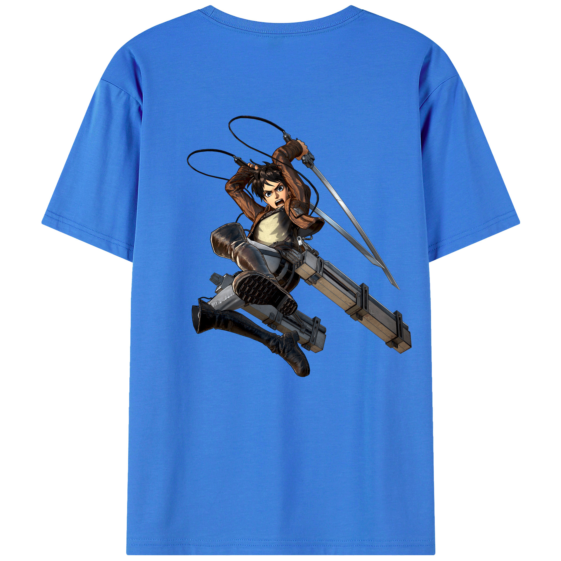 （画像用） 進撃の巨人 エレン･イェーガー Attack on Titan Eren Jäger 綿100％半袖Tシャツ（背面プリント）