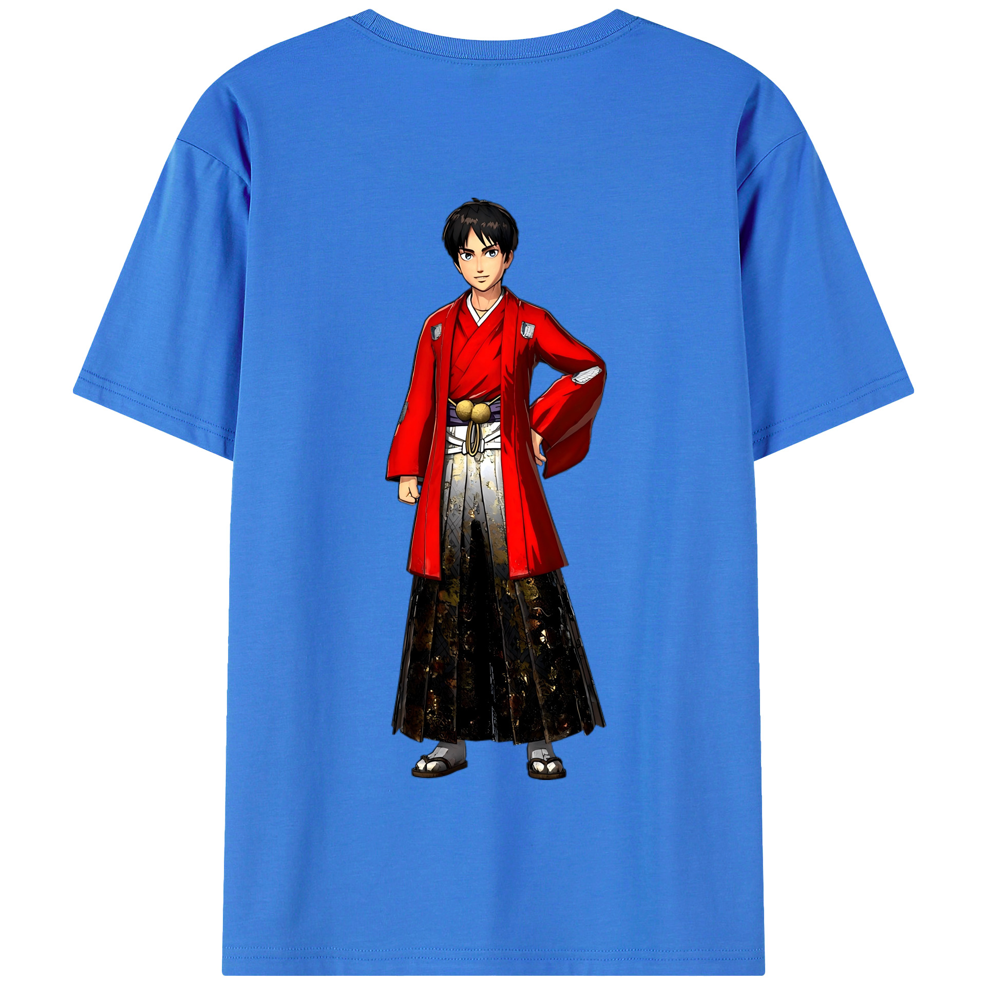（画像用） 進撃の巨人 エレン･イェーガー Attack on Titan Eren Jäger 綿100％半袖Tシャツ（背面プリント）