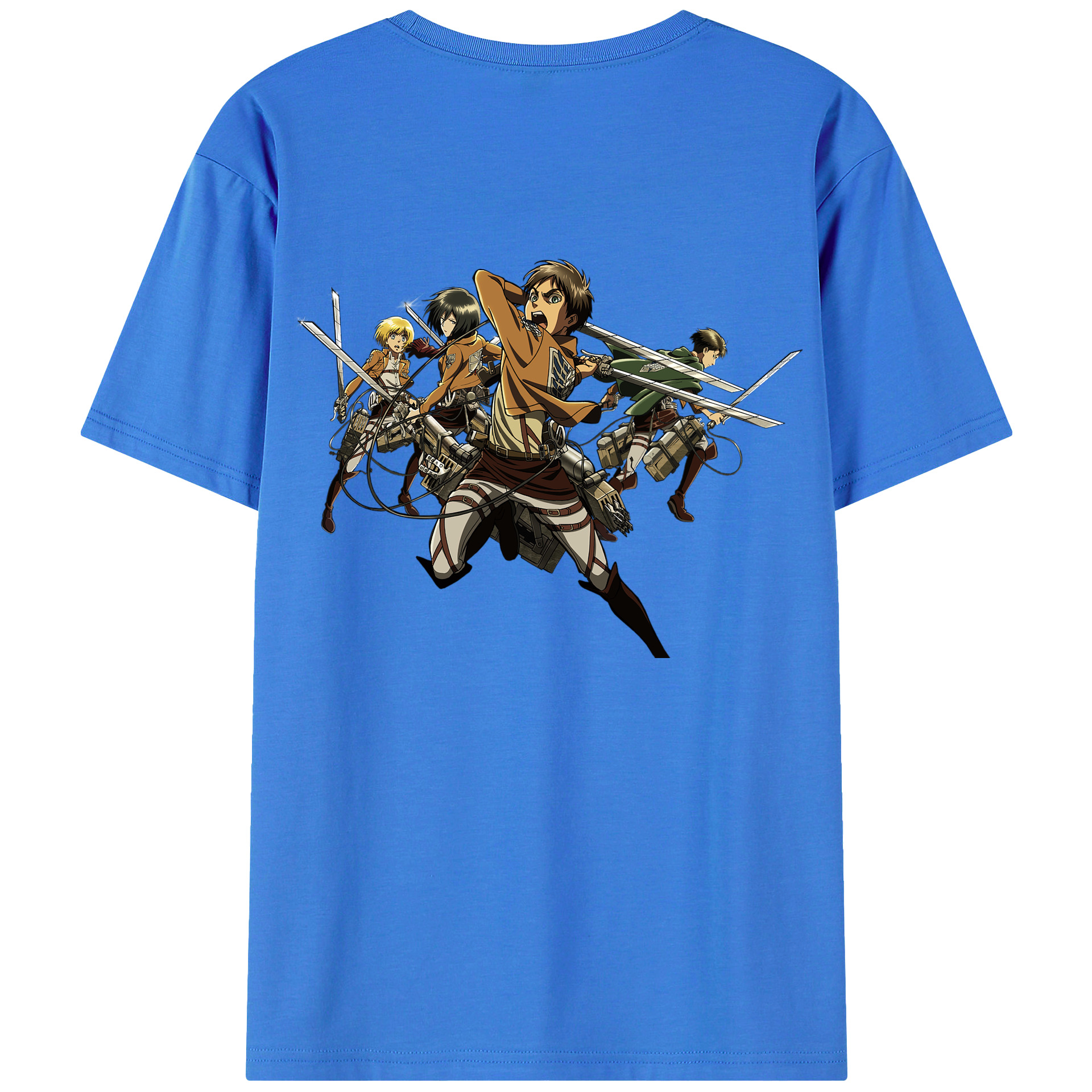 （画像用） 進撃の巨人 エレン･イェーガー Attack on Titan Eren Jäger 綿100％半袖Tシャツ（背面プリント）