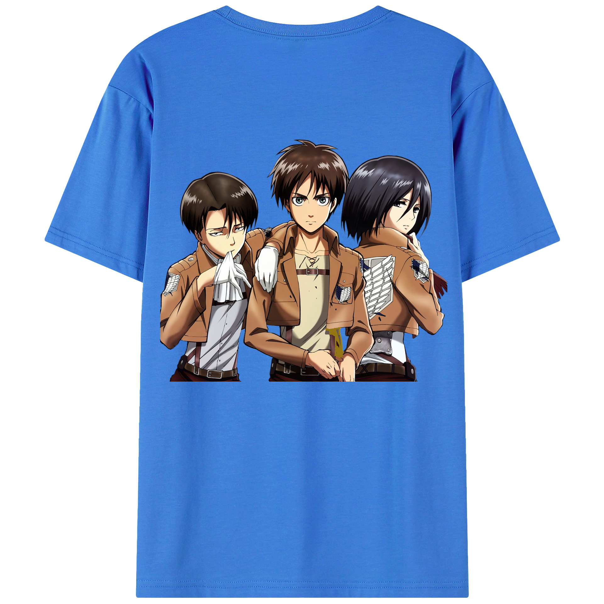 （画像用） 進撃の巨人 エレン･イェーガー Attack on Titan Eren Jäger 綿100％半袖Tシャツ（背面プリント）