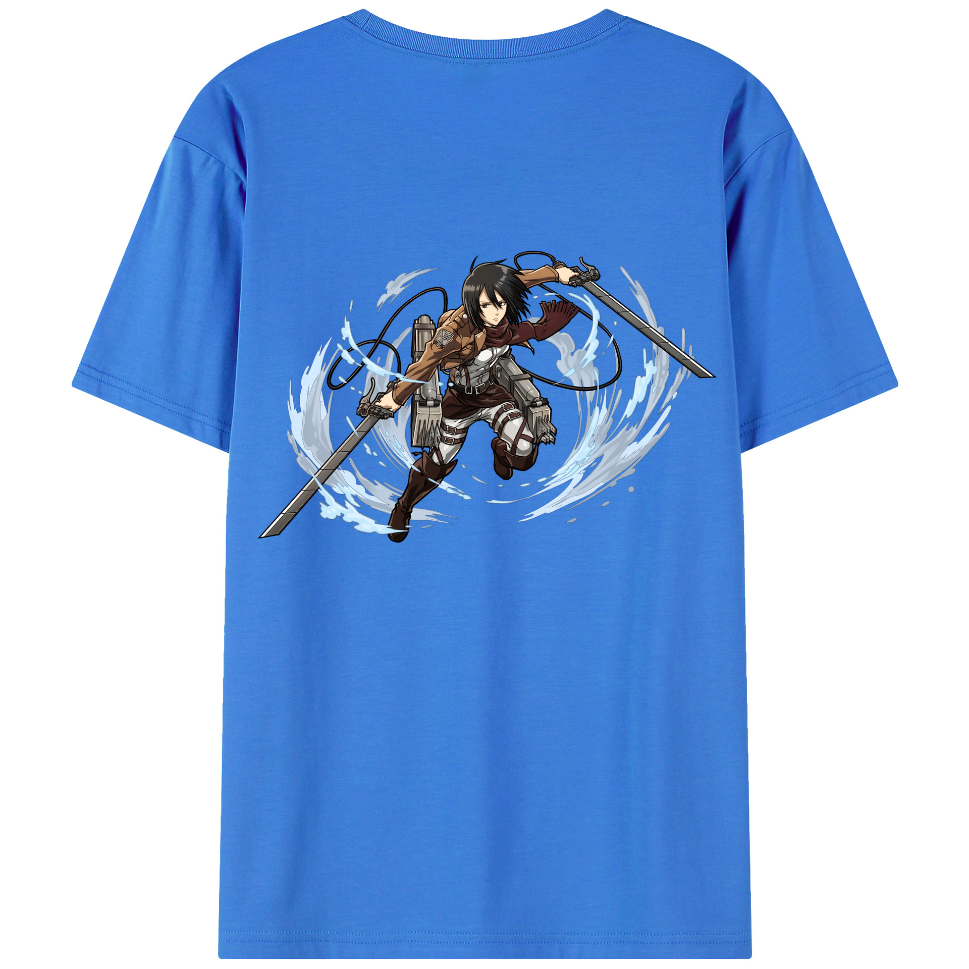 （画像用） 進撃の巨人 ミカサ·アッカーマン Attack on Titan Mikasa Ackerman 綿100％半袖Tシャツ（背面プリント）