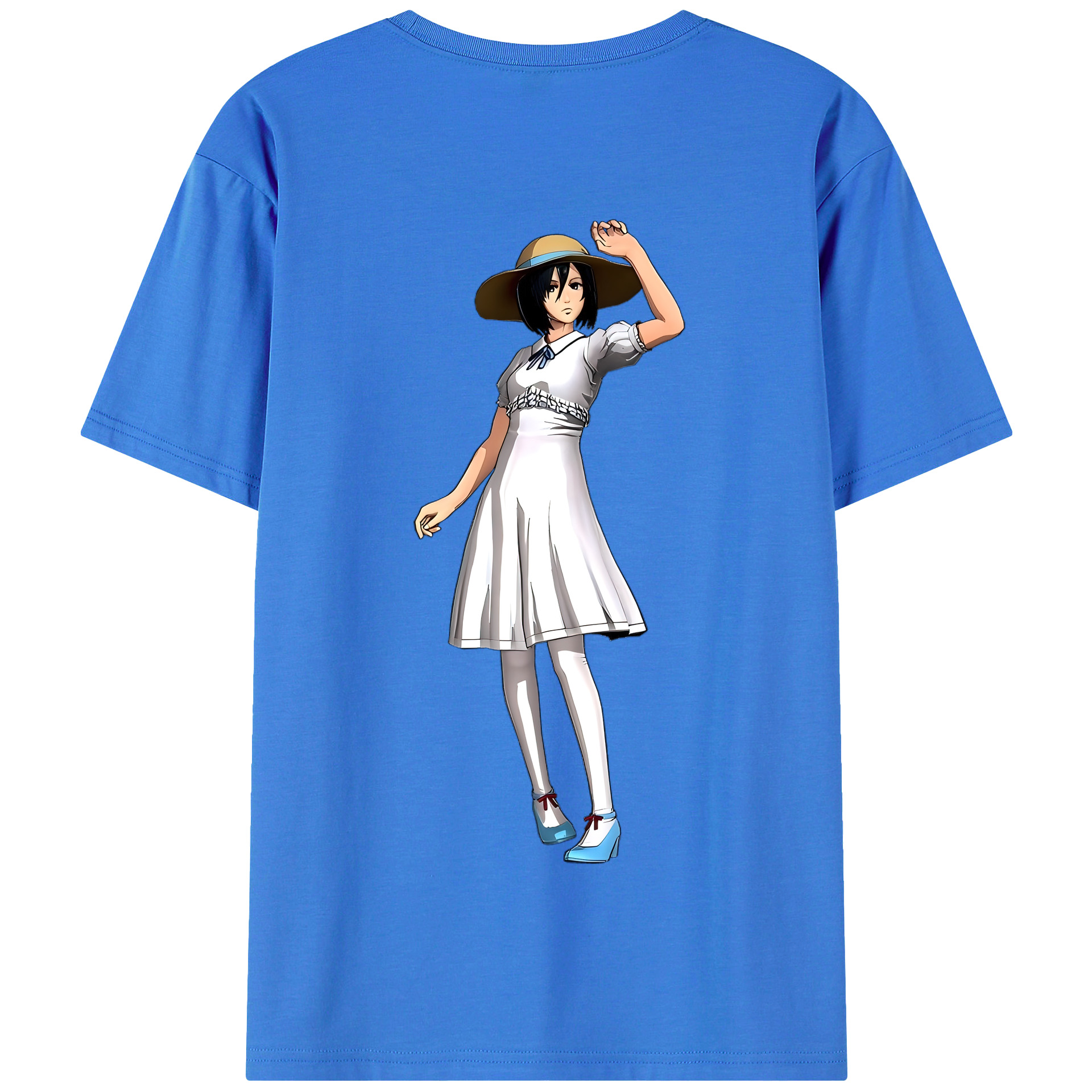 （画像用） 進撃の巨人 ミカサ·アッカーマン Attack on Titan Mikasa Ackerman 綿100％半袖Tシャツ（背面プリント）