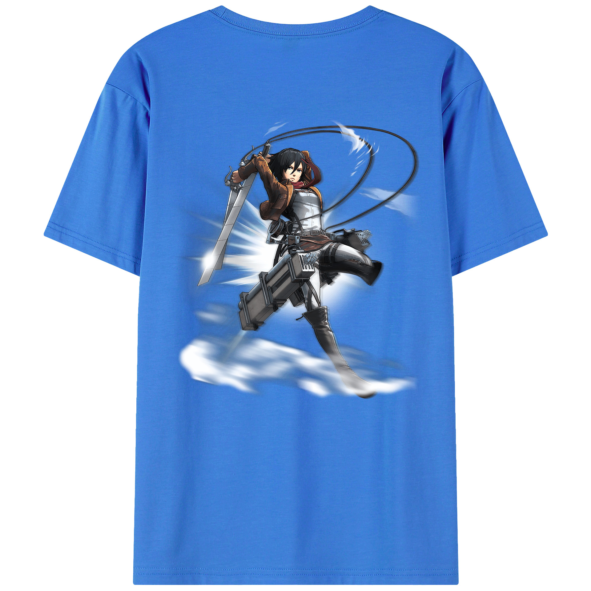 （画像用） 進撃の巨人 ミカサ·アッカーマン Attack on Titan Mikasa Ackerman 綿100％半袖Tシャツ（背面プリント）