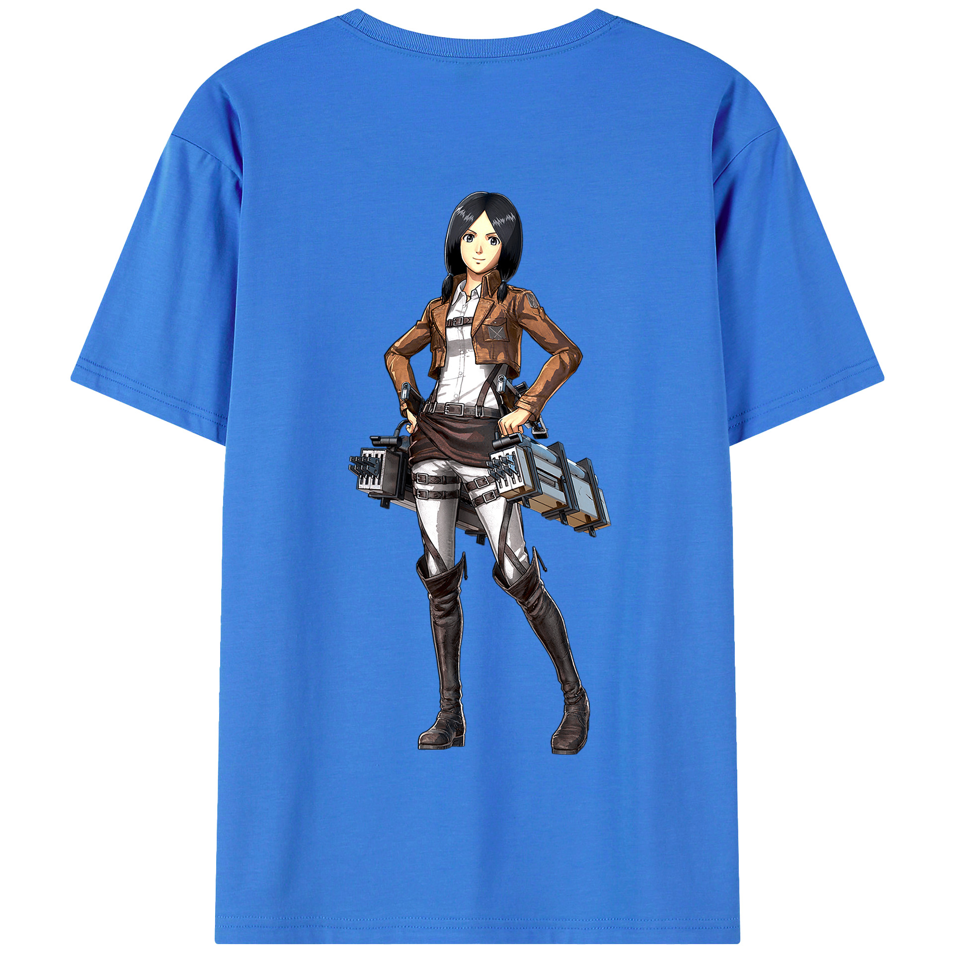 （画像用） 進撃の巨人 ミカサ·アッカーマン Attack on Titan Mikasa Ackerman 綿100％半袖Tシャツ（背面プリント）