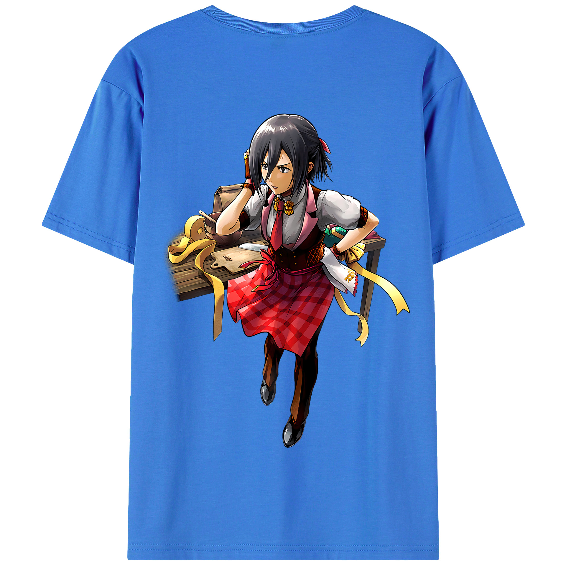 （画像用） 進撃の巨人 ミカサ·アッカーマン Attack on Titan Mikasa Ackerman 綿100％半袖Tシャツ（背面プリント）