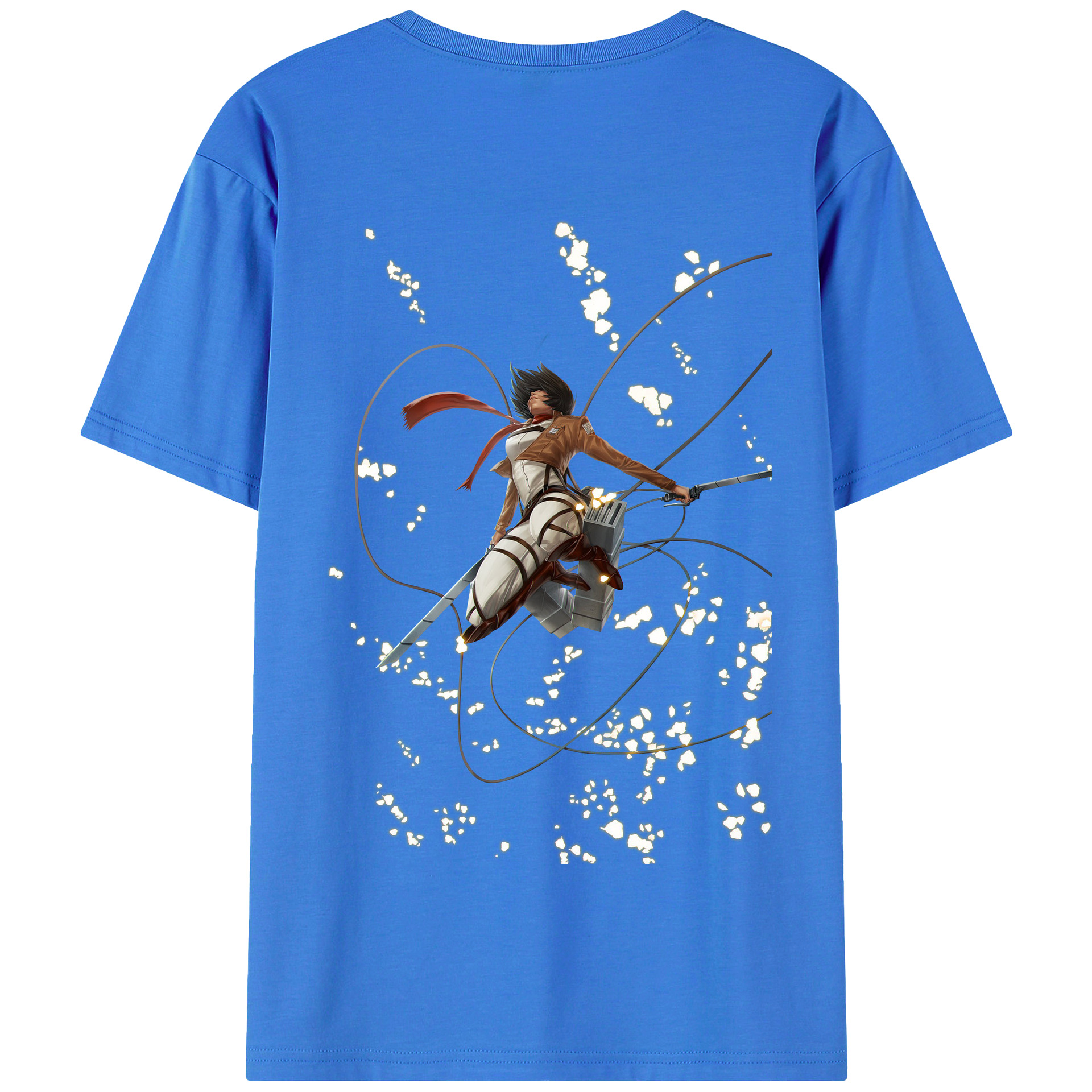 （画像用） 進撃の巨人 ミカサ·アッカーマン Attack on Titan Mikasa Ackerman 綿100％半袖Tシャツ（背面プリント）