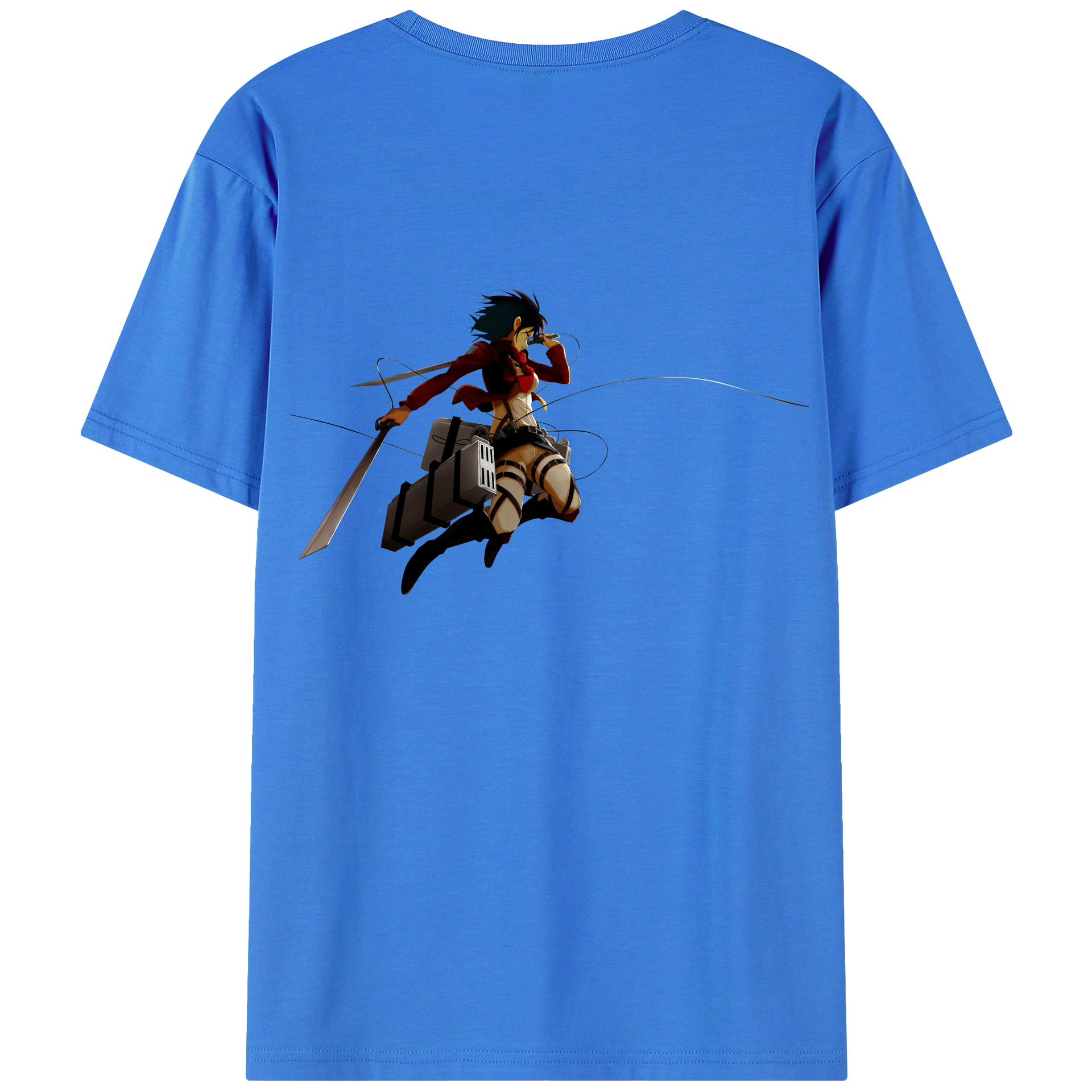 （画像用） 進撃の巨人 ミカサ·アッカーマン Attack on Titan Mikasa Ackerman 綿100％半袖Tシャツ（背面プリント）
