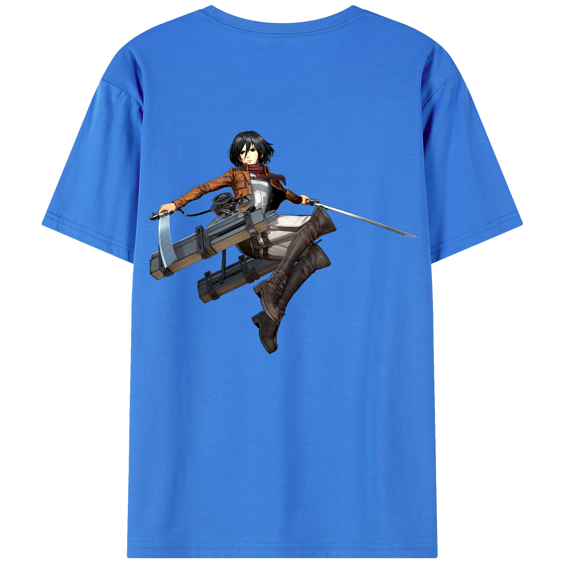 （画像用） 進撃の巨人 ミカサ·アッカーマン Attack on Titan Mikasa Ackerman 綿100％半袖Tシャツ（背面プリント）