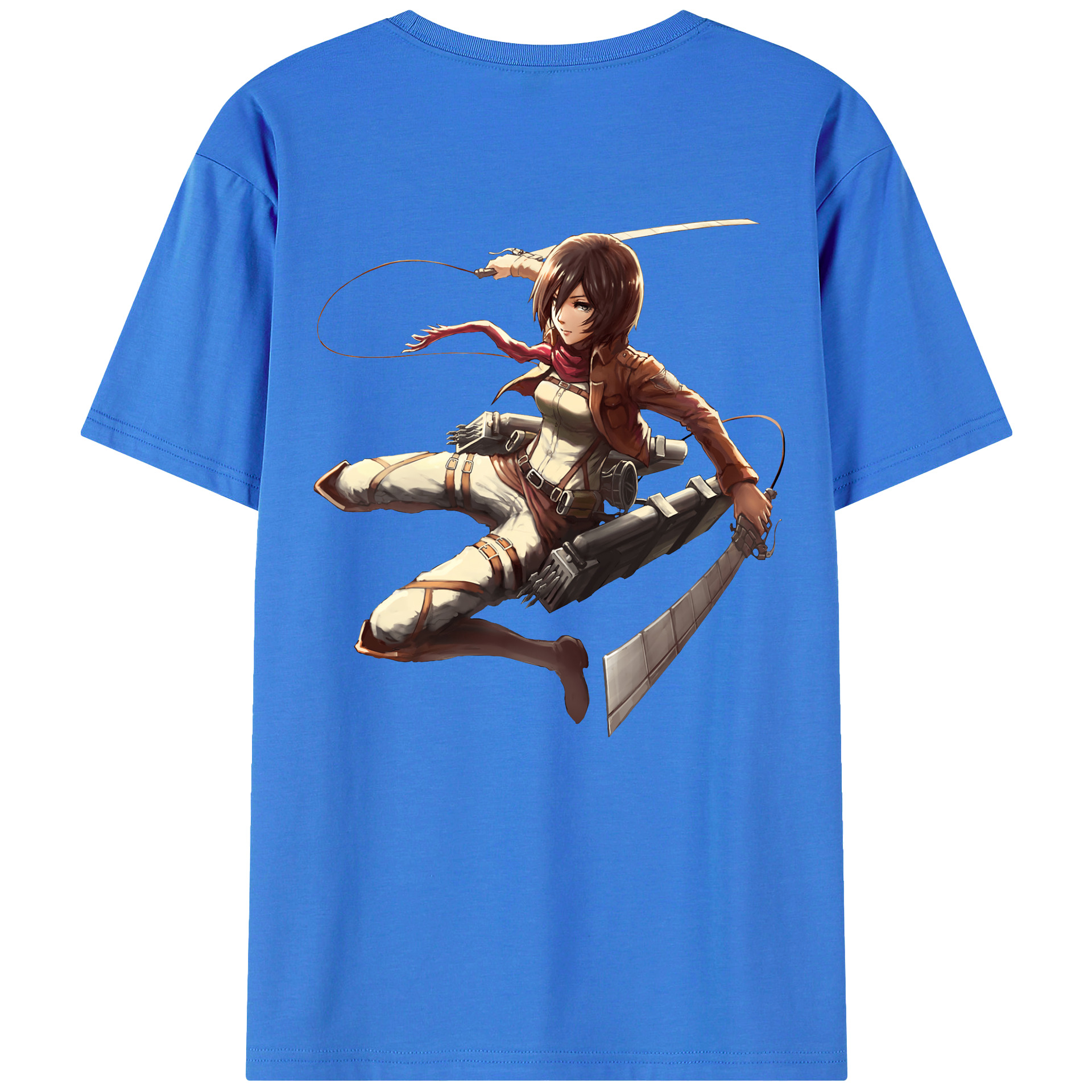 （画像用） 進撃の巨人 ミカサ·アッカーマン Attack on Titan Mikasa Ackerman 綿100％半袖Tシャツ（背面プリント）