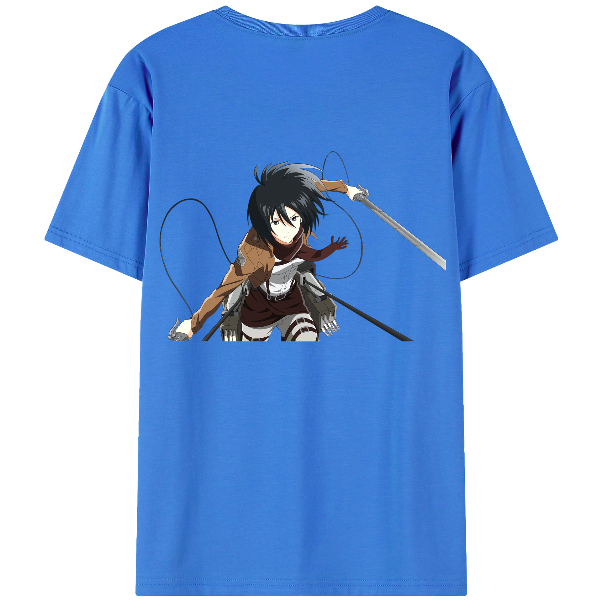 （画像用） 進撃の巨人 ミカサ·アッカーマン Attack on Titan Mikasa Ackerman 綿100％半袖Tシャツ（背面プリント）