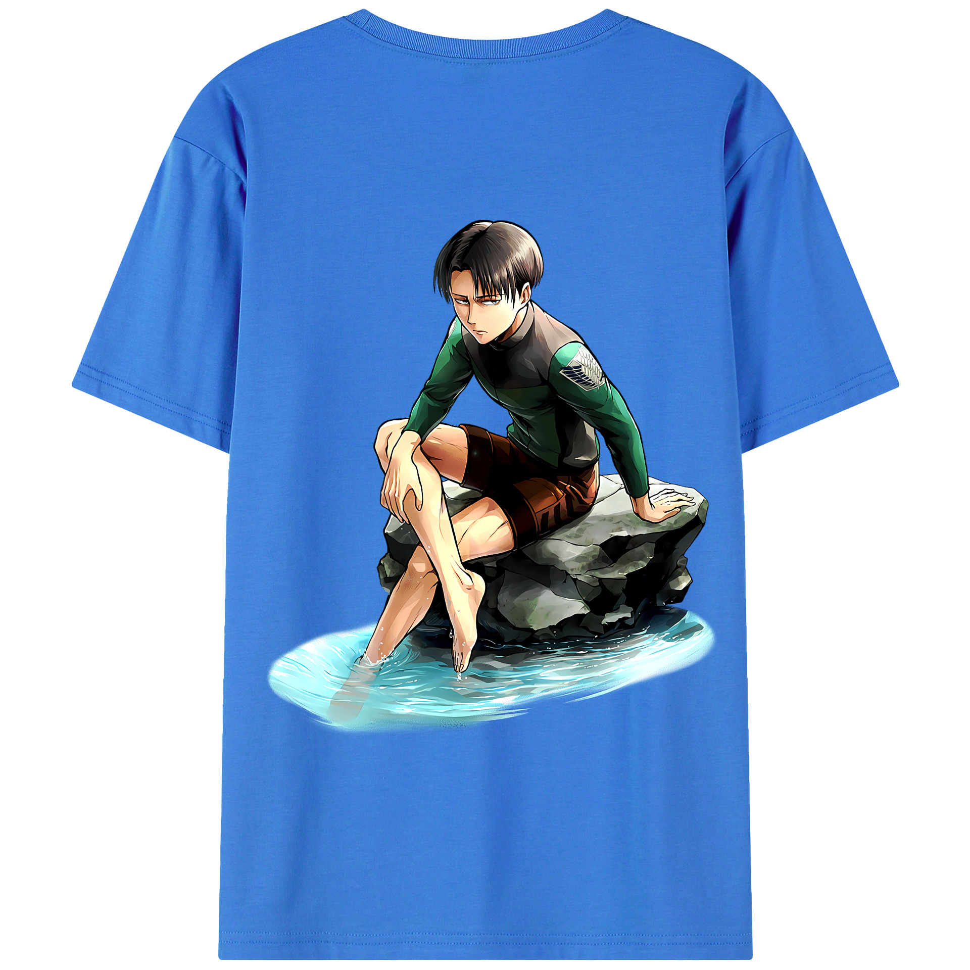 （画像用） 進撃の巨人 リヴァイ·アッカーマン Attack on Titan Levi Ackerman 綿100％半袖Tシャツ（背面プリント）